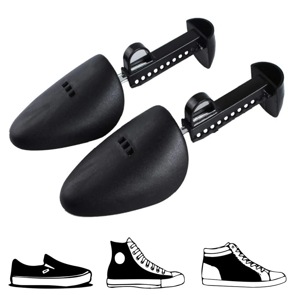 2 Pair Adjustable Plastic Spring Shoe Tree Shaper Keeper Stretcher Women Men 13