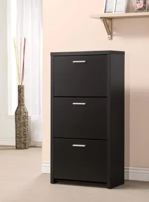 3-drawer Shoe Cabinet Black