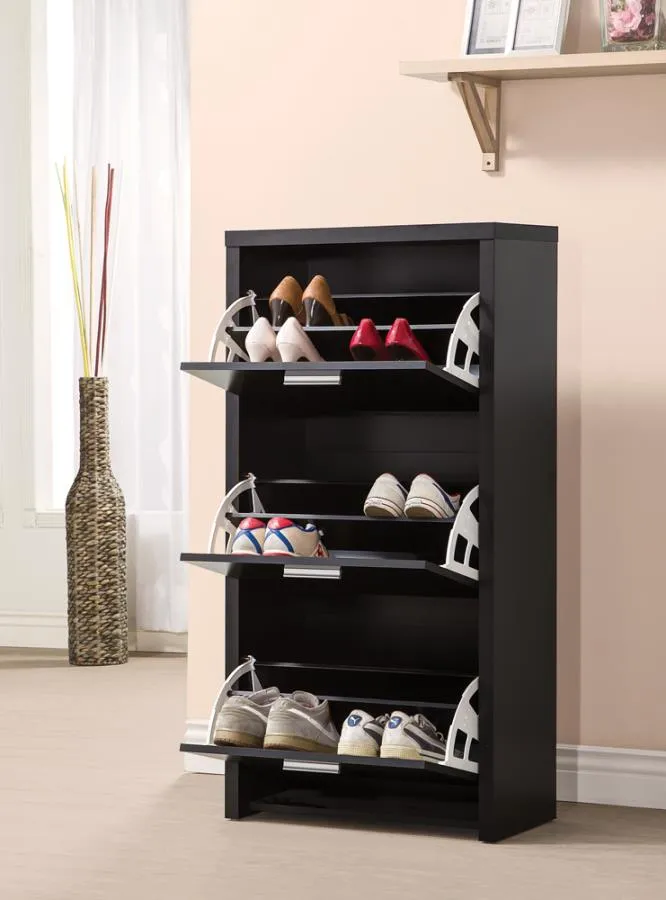 3-drawer Shoe Cabinet Black