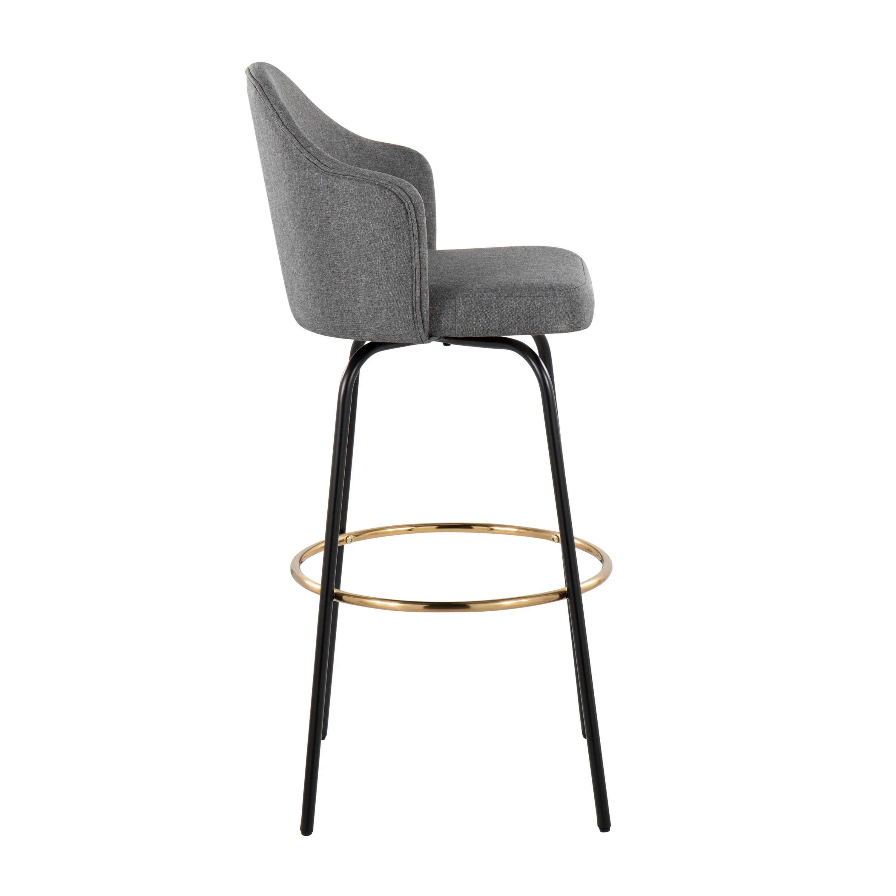 Ahoy - Contemporary Fixed Height Bar Stool Round Footrest (Set of 2) by Couch.com