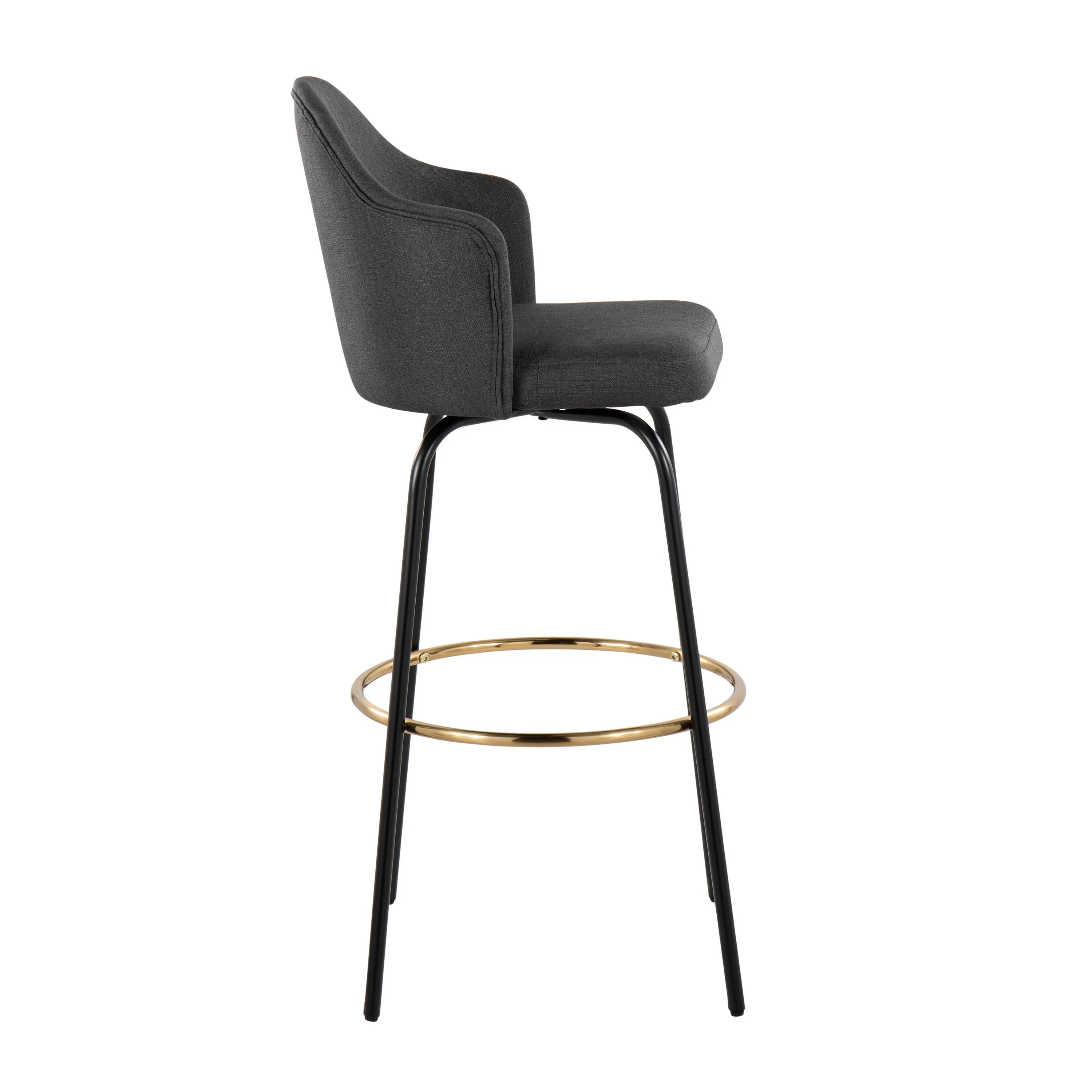 Ahoy - Contemporary Fixed Height Bar Stool Round Footrest (Set of 2) by Couch.com