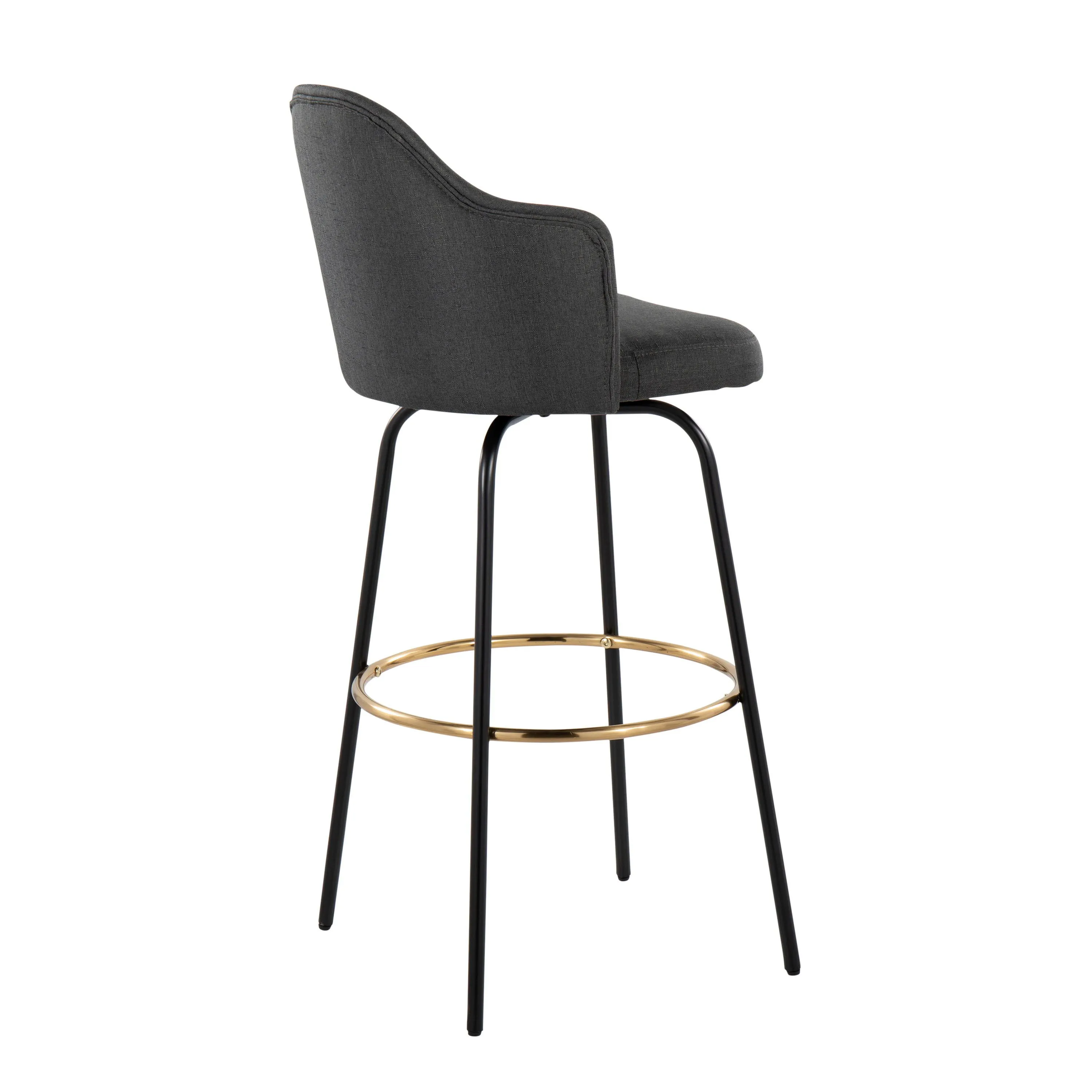 Ahoy - Contemporary Fixed Height Bar Stool Round Footrest (Set of 2) by Couch.com
