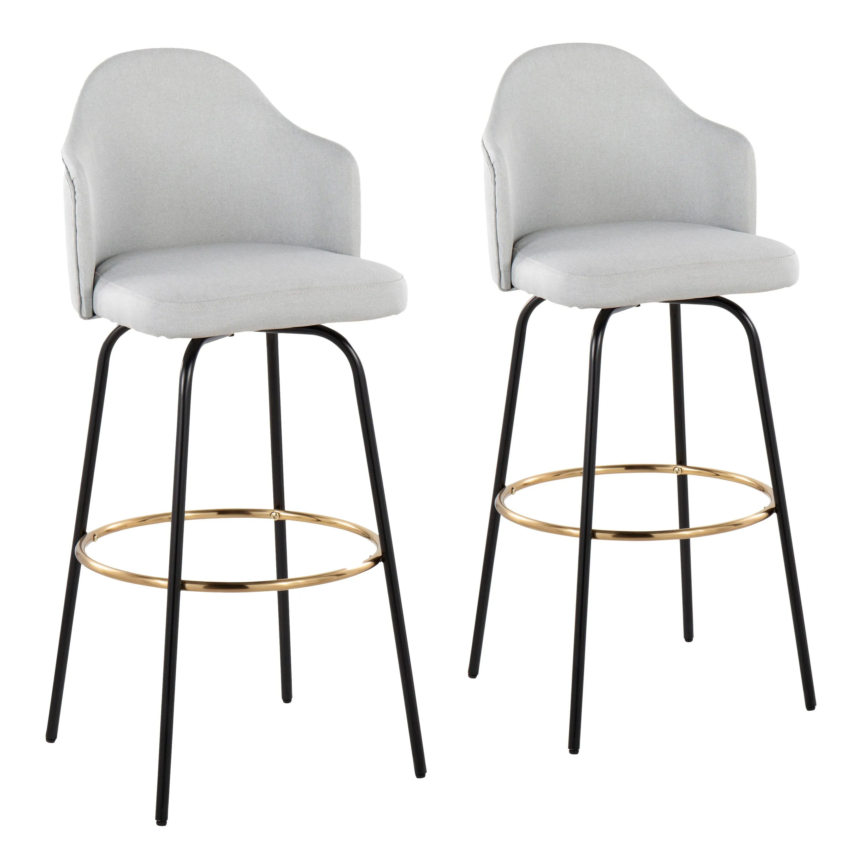 Ahoy - Contemporary Fixed Height Bar Stool Round Footrest (Set of 2) by Couch.com