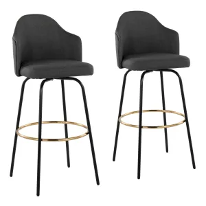 Ahoy - Contemporary Fixed Height Bar Stool Round Footrest (Set of 2) by Couch.com