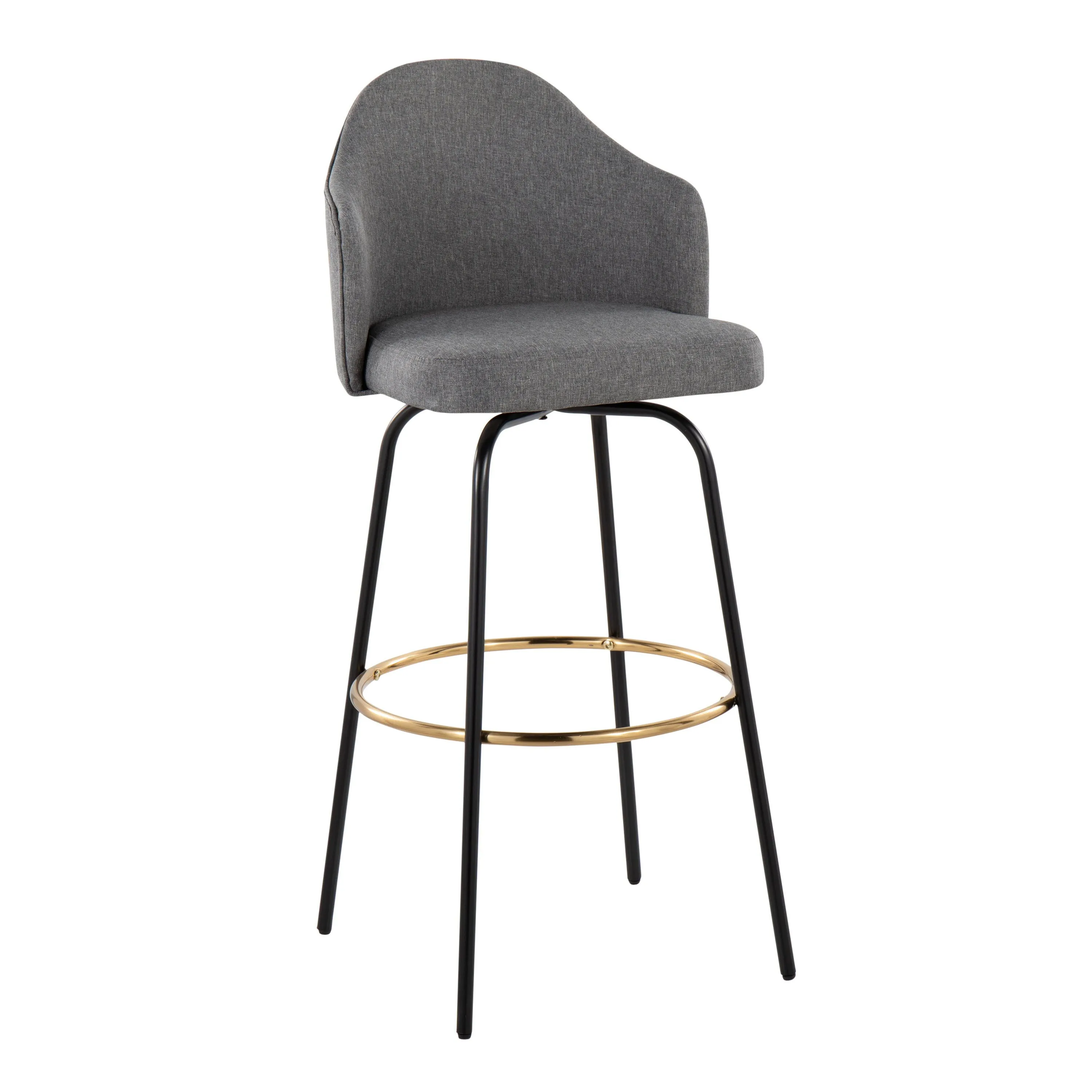Ahoy - Contemporary Fixed Height Bar Stool Round Footrest (Set of 2) by Couch.com