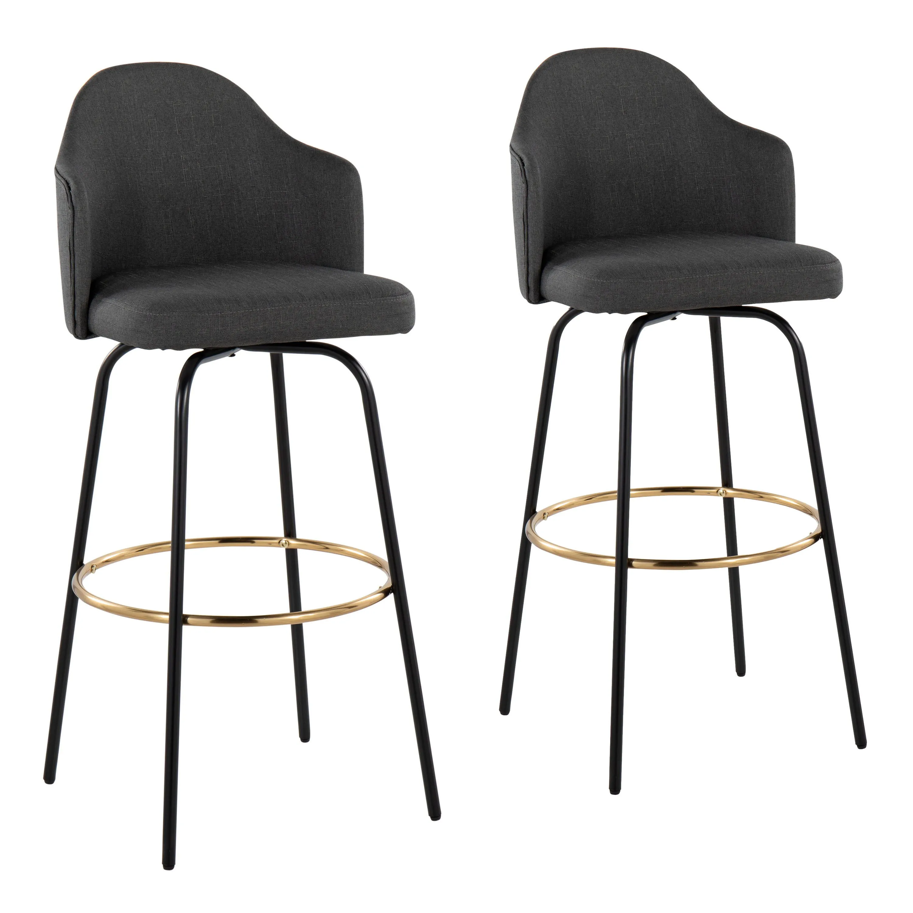 Ahoy - Contemporary Fixed Height Bar Stool Round Footrest (Set of 2) by Couch.com