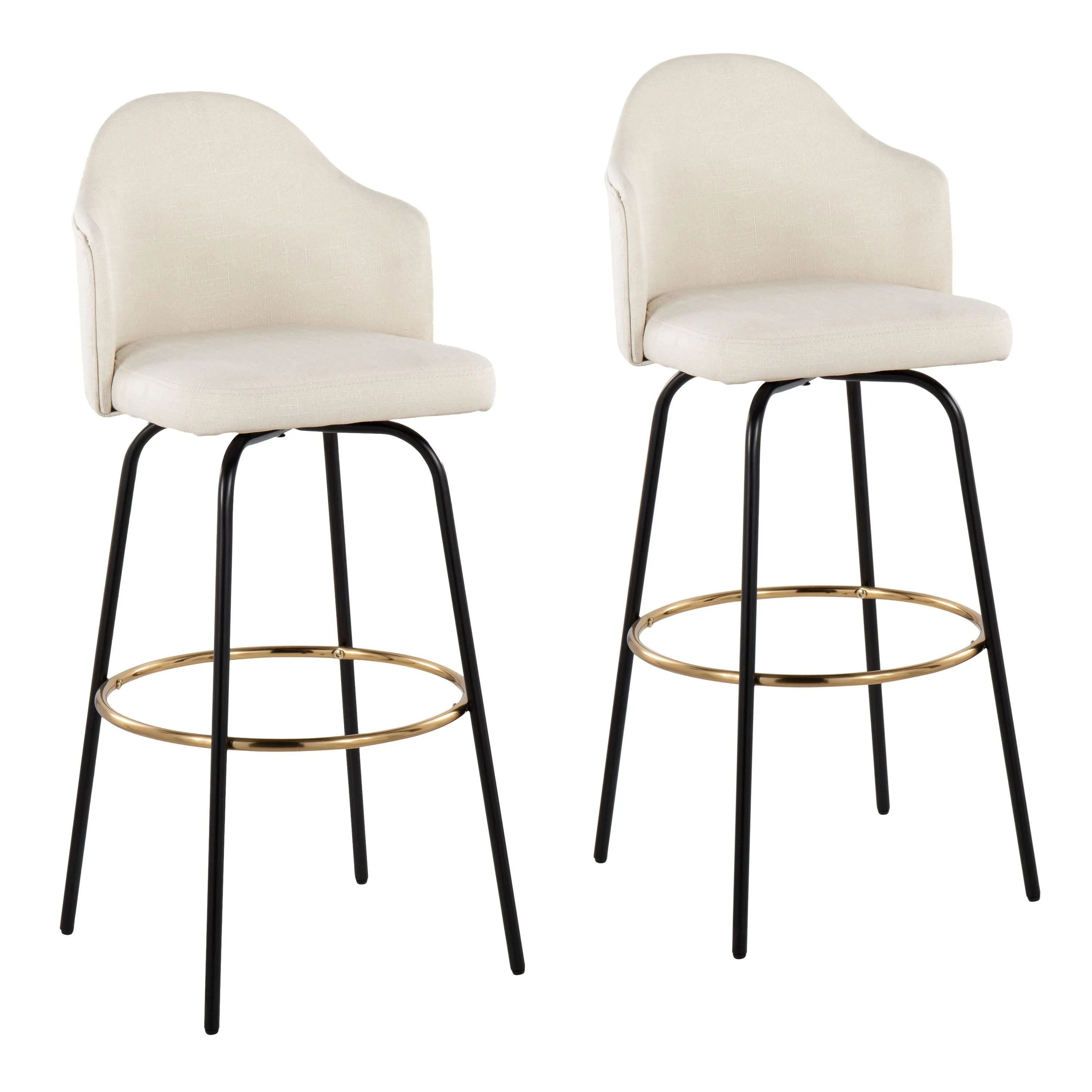 Ahoy - Contemporary Fixed Height Bar Stool Round Footrest (Set of 2) by Couch.com