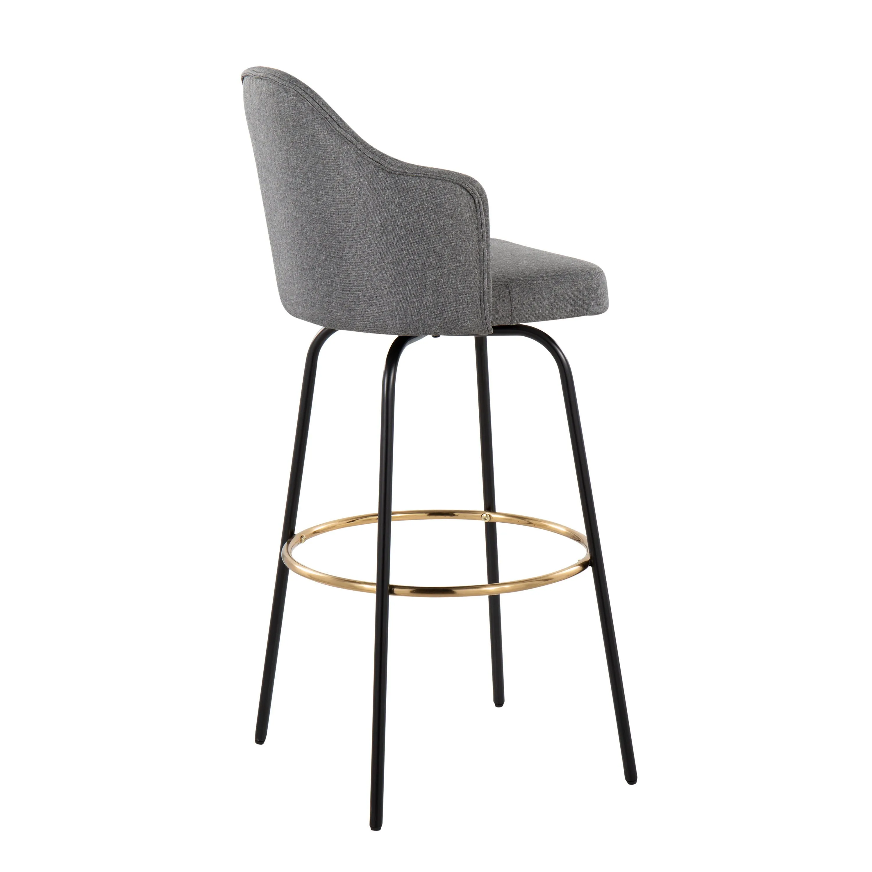 Ahoy - Contemporary Fixed Height Bar Stool Round Footrest (Set of 2) by Couch.com