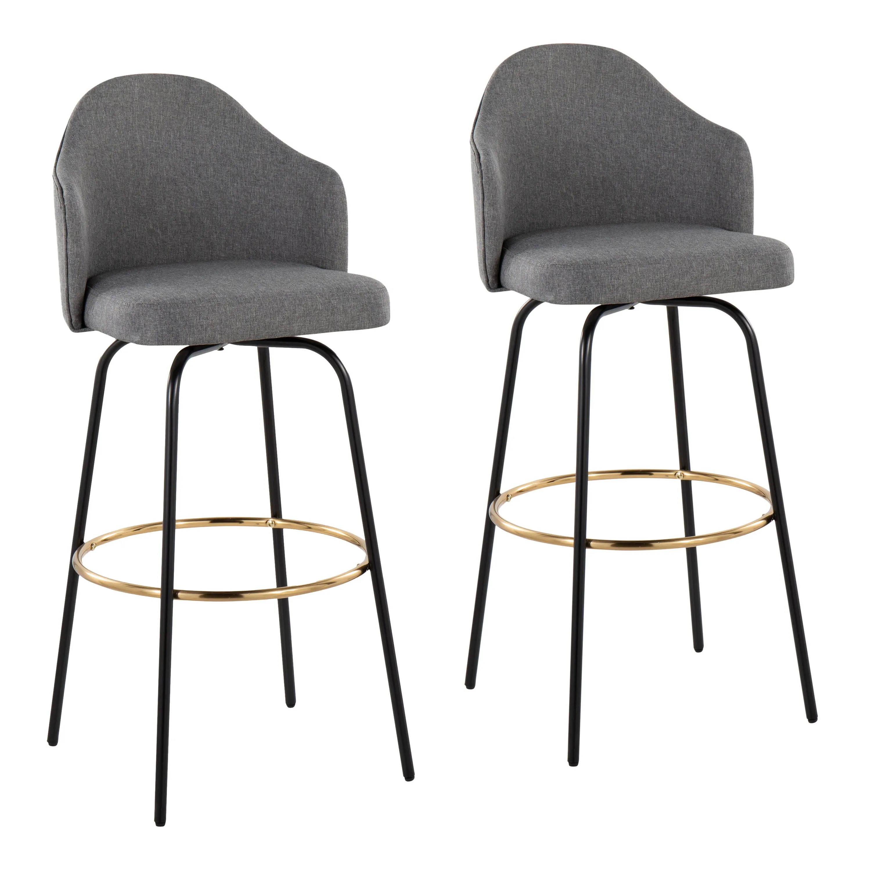 Ahoy - Contemporary Fixed Height Bar Stool Round Footrest (Set of 2) by Couch.com