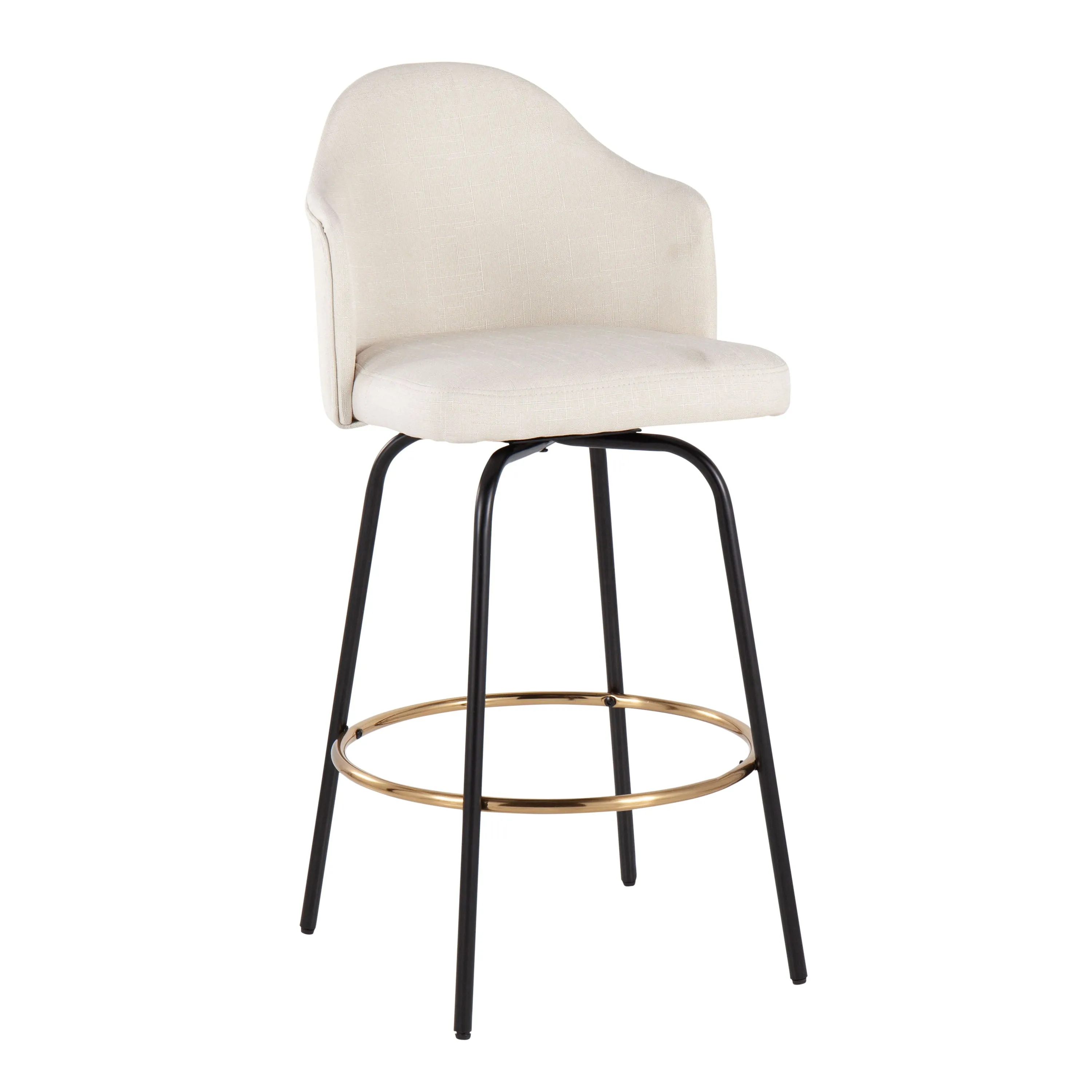 Ahoy - Contemporary Fixed Height Counter Stool Round Footrest (Set of 2) by Couch.com