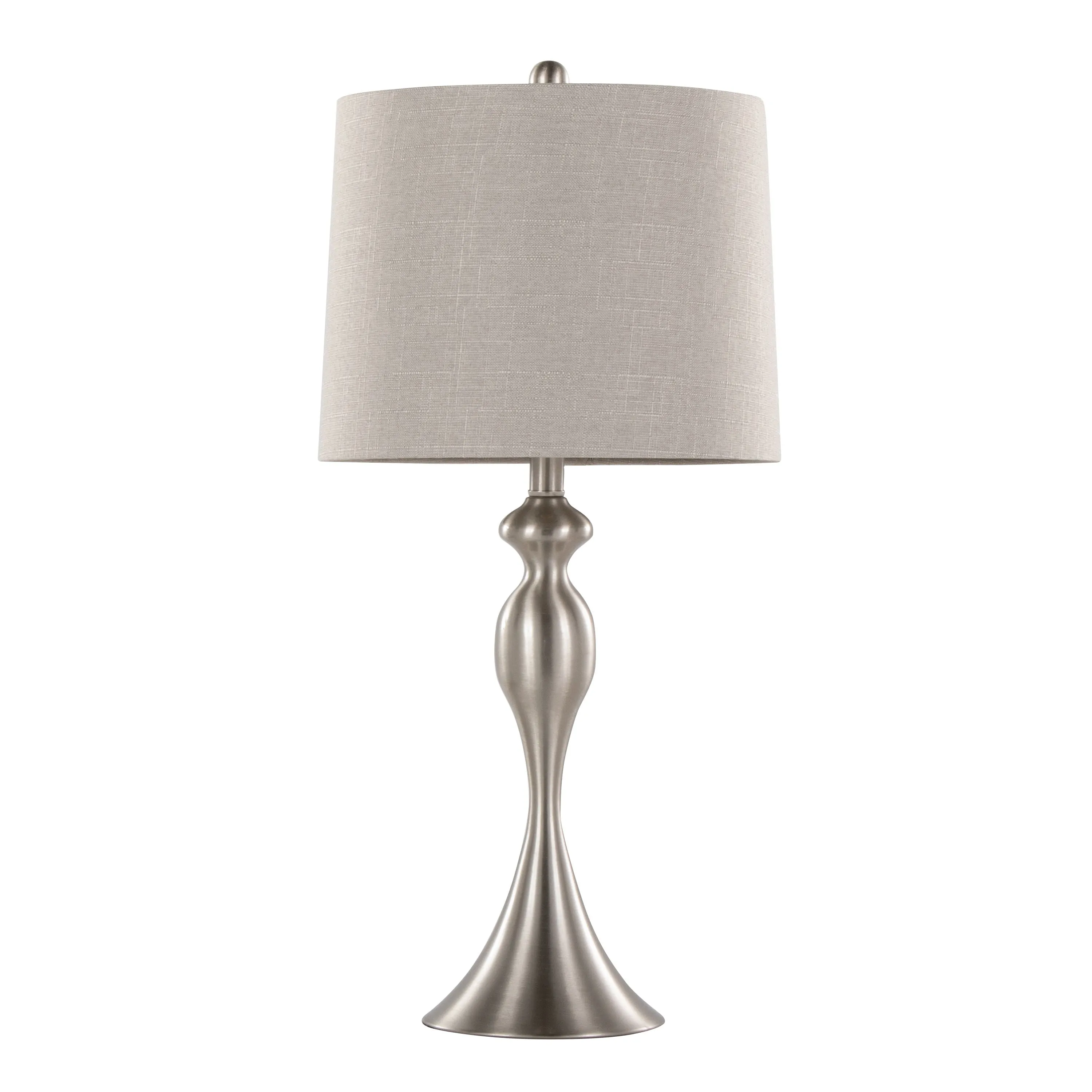 Ashland - Contemporary Table Lamp (Set of 2) - Nickel / Light Gray by Couch.com