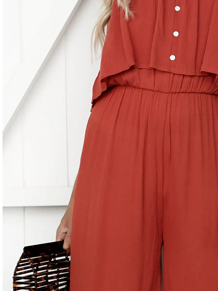 Blue Sleeveless Off Shoulder Backless Jumpsuit