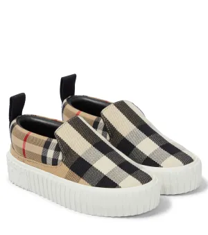 Burberry vintage check slip-on sneakers, beige