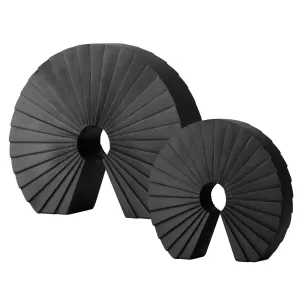 Cascading Curls 2-Piece Resin Table Top Set in Black