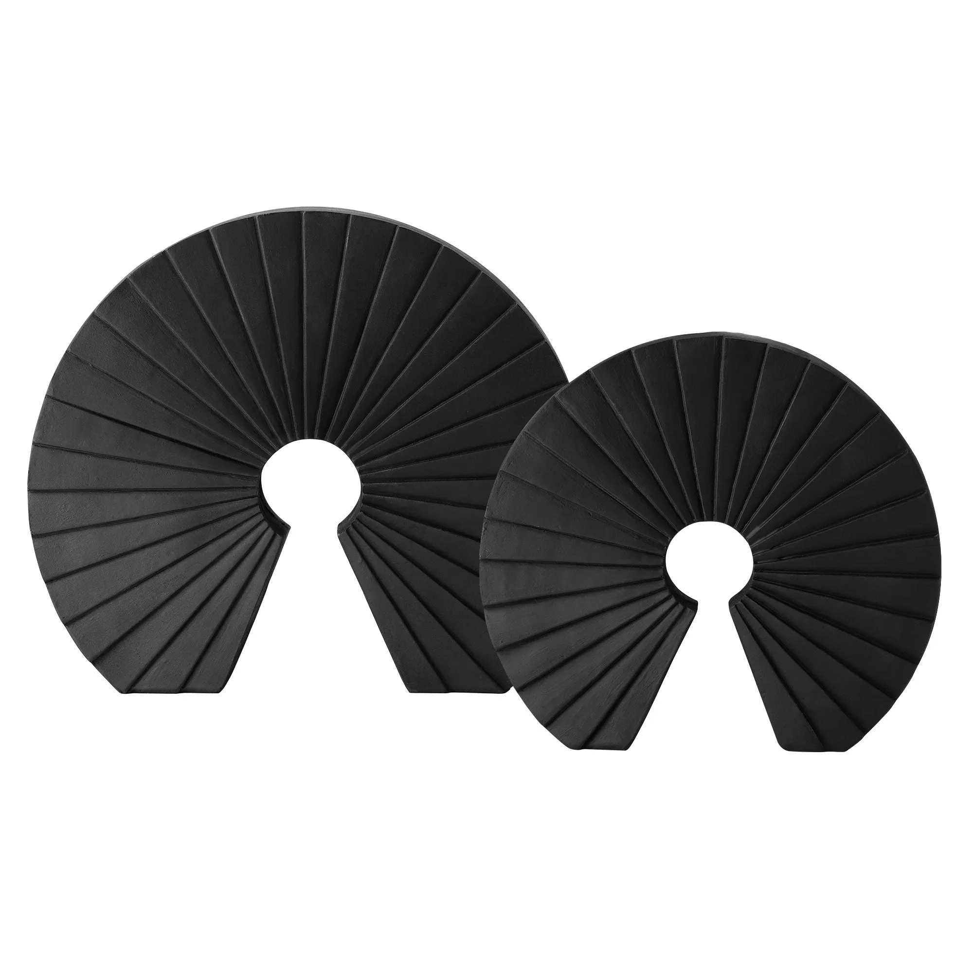 Cascading Curls 2-Piece Resin Table Top Set in Black