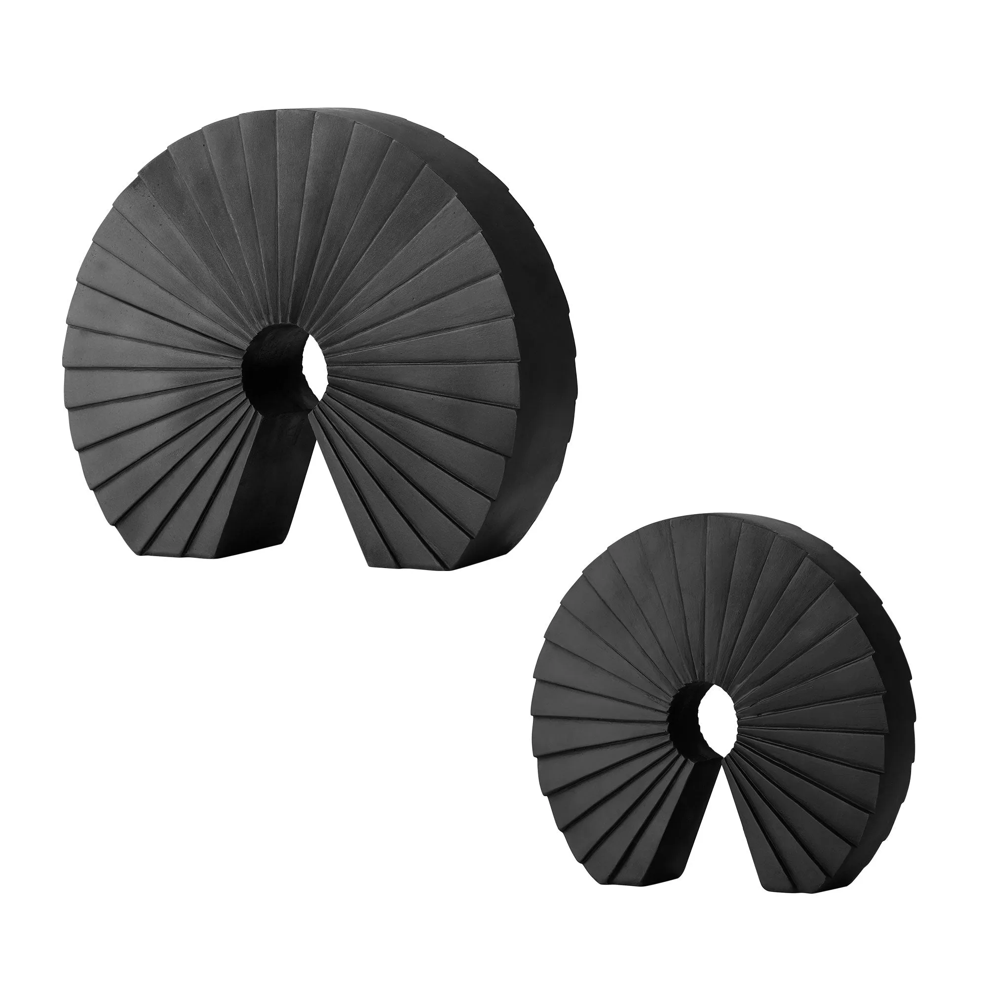Cascading Curls 2-Piece Resin Table Top Set in Black