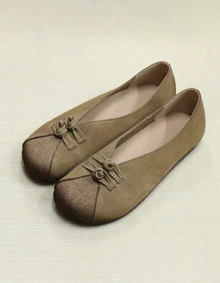 Chinese Buckles Front Retro Flat Shoes Spring