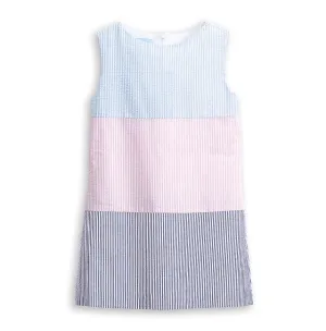 Colorblock Seersucker Dress