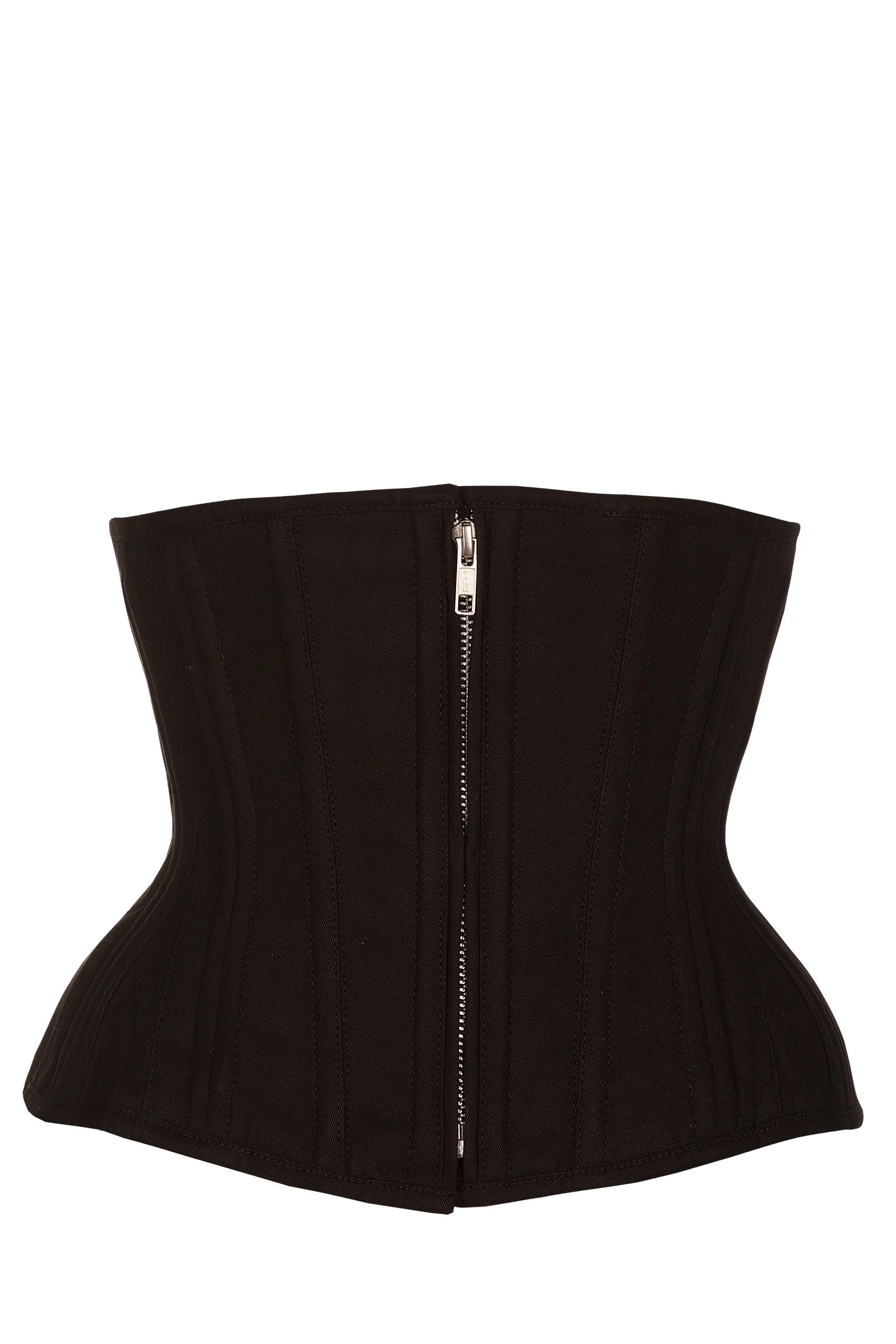 CORSET STORY EXS003 COTTON BLACK WAIST TRAINING CORSET WITH ZIPPER