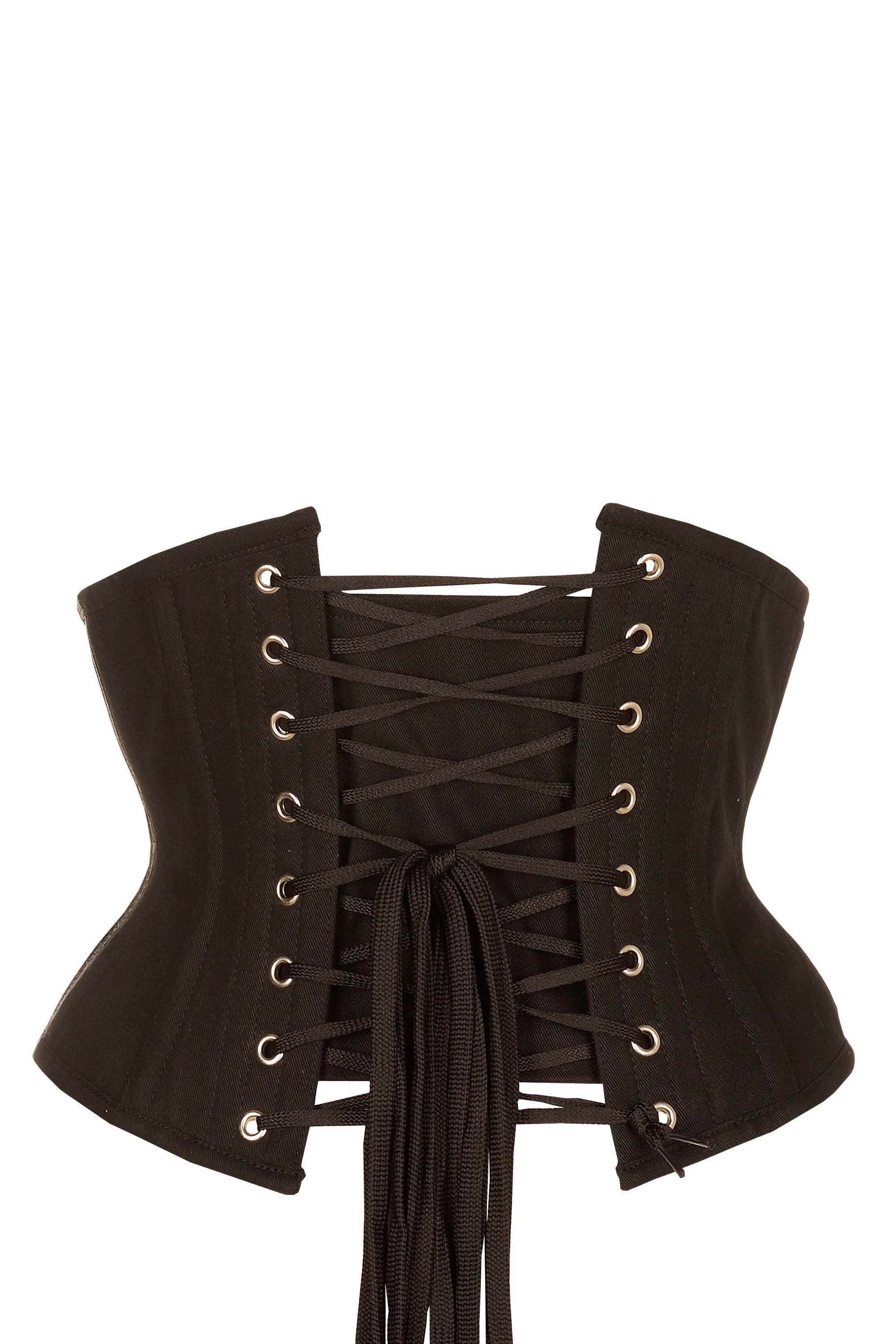 CORSET STORY EXS003 COTTON BLACK WAIST TRAINING CORSET WITH ZIPPER