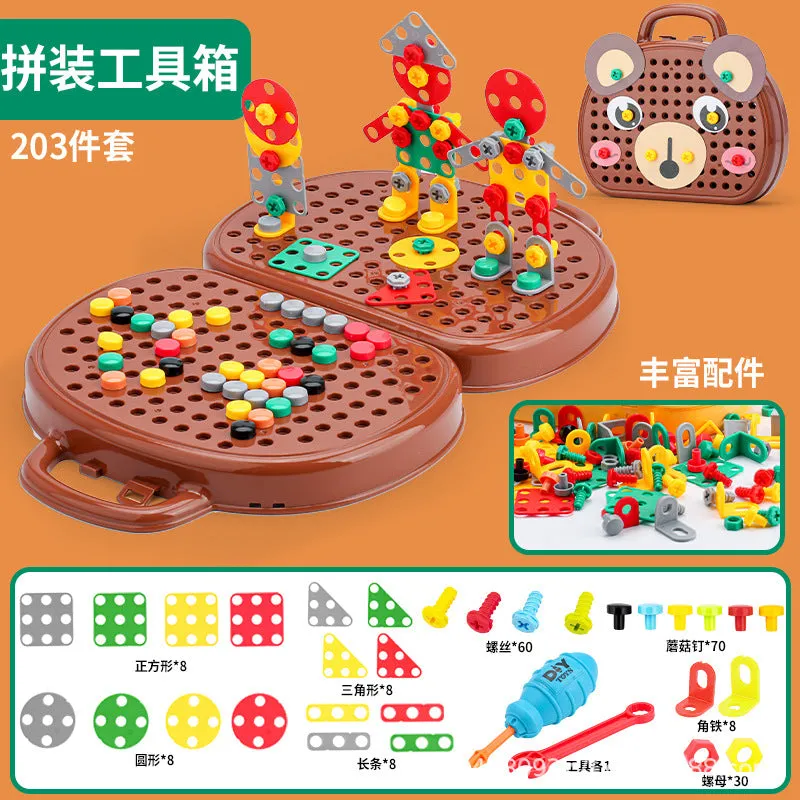 Cross-border children screw screws assembly disassembly assembly electric drill baby hands-on intelligence toy boy toolbox
