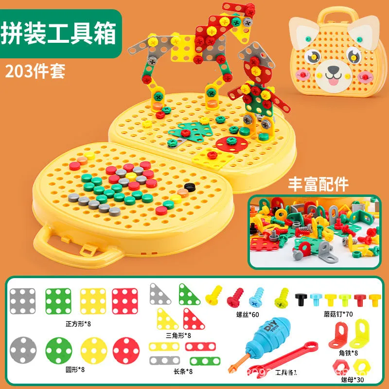 Cross-border children screw screws assembly disassembly assembly electric drill baby hands-on intelligence toy boy toolbox