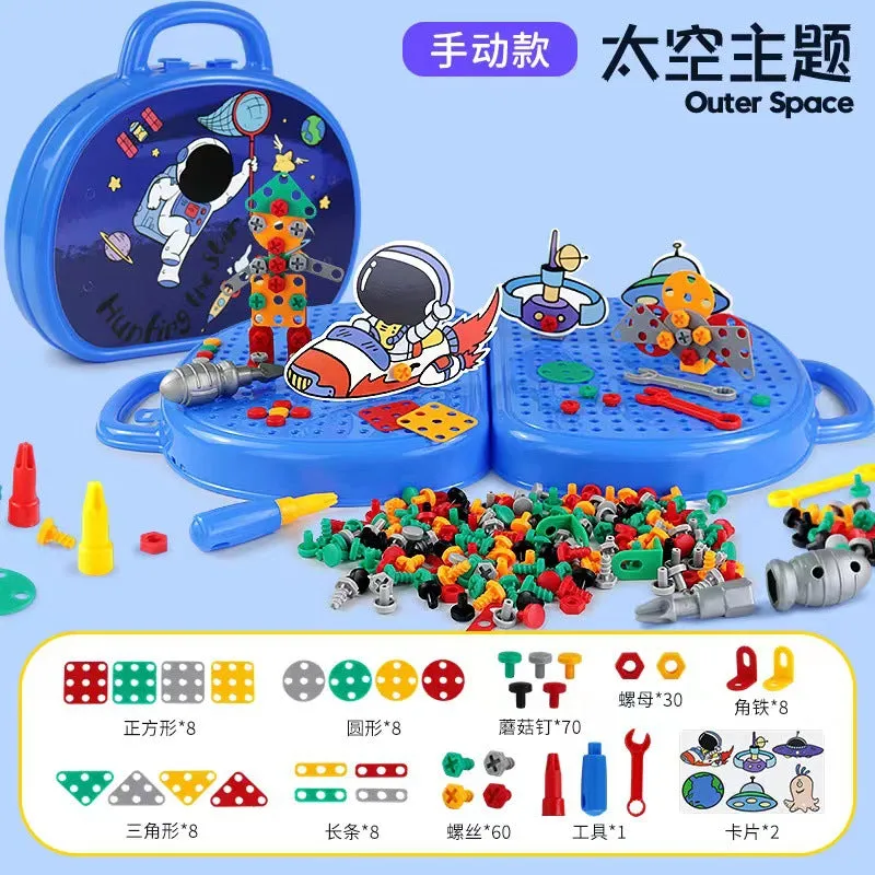 Cross-border children screw screws assembly disassembly assembly electric drill baby hands-on intelligence toy boy toolbox