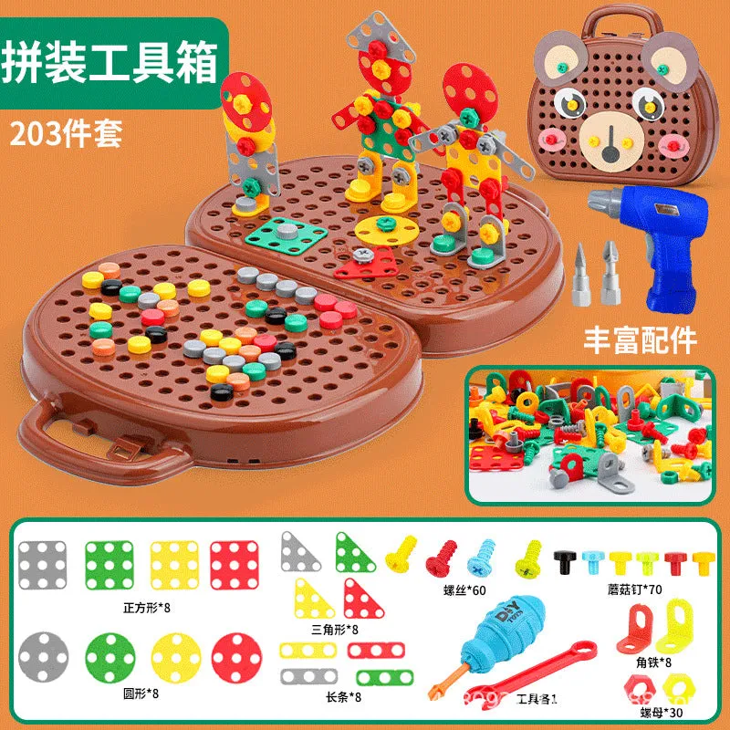 Cross-border children screw screws assembly disassembly assembly electric drill baby hands-on intelligence toy boy toolbox