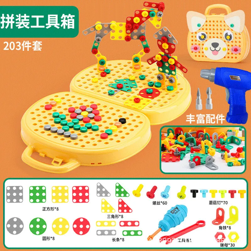 Cross-border children screw screws assembly disassembly assembly electric drill baby hands-on intelligence toy boy toolbox