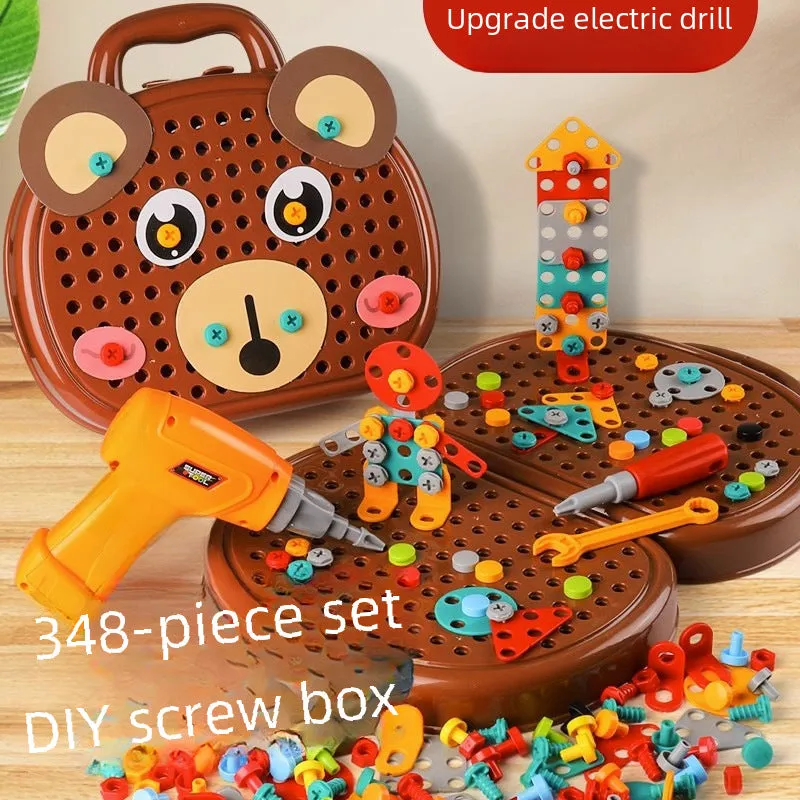 Cross-border children screw screws assembly disassembly assembly electric drill baby hands-on intelligence toy boy toolbox