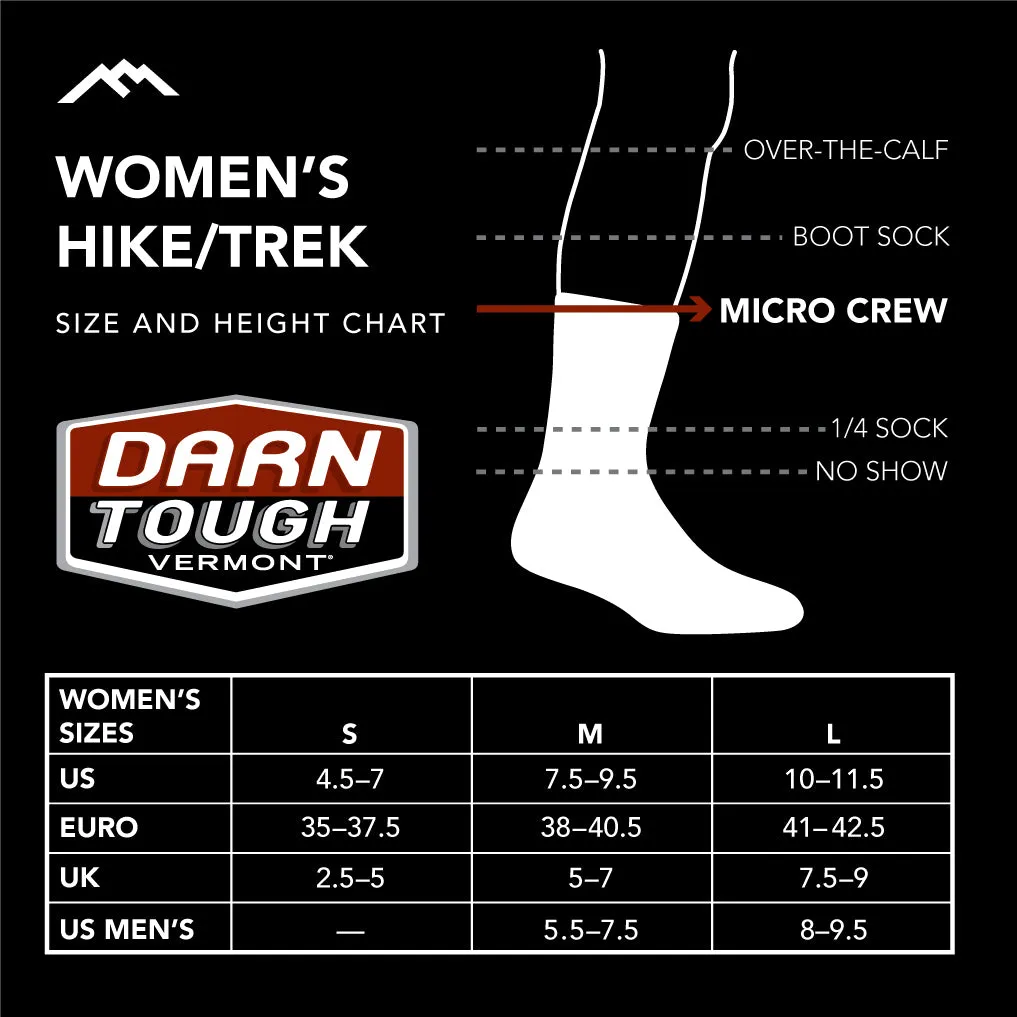 Darn Tough Women's Hiker Sunset Ledge Micro Crew Lightweight with Cushion charcoal