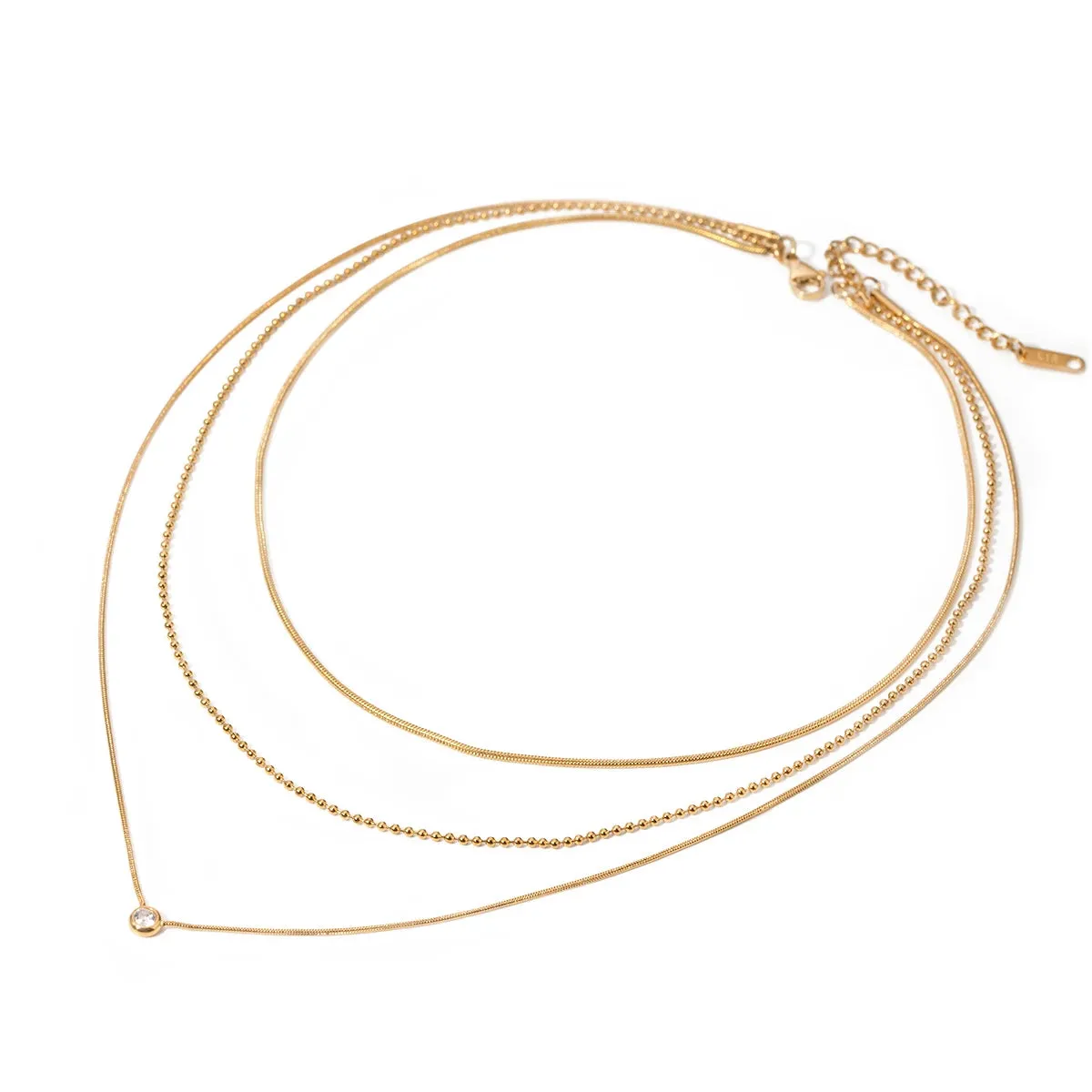 Elegant Three-Layer Y Shaped Minimalist Light Chain Necklace