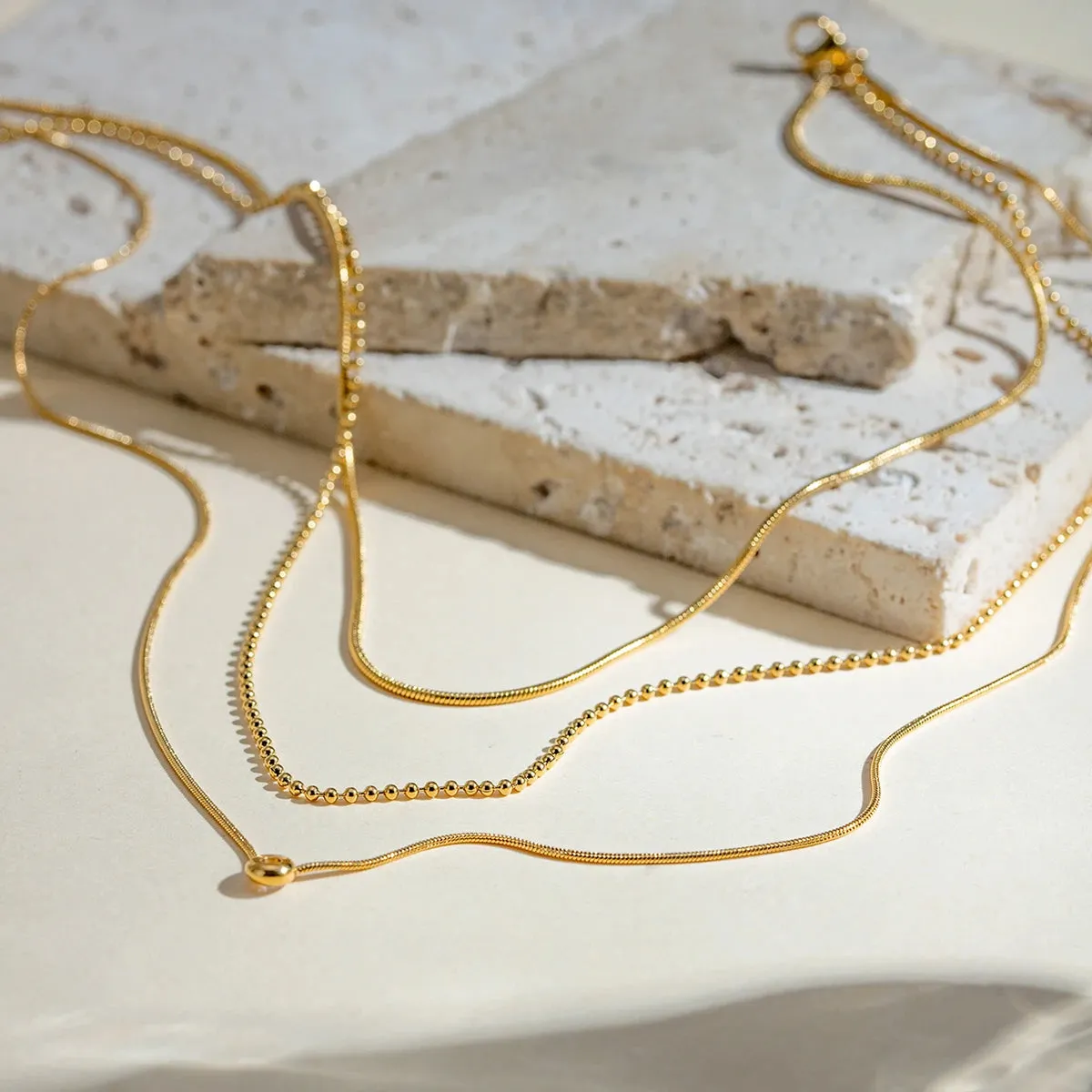 Elegant Three-Layer Y Shaped Minimalist Light Chain Necklace