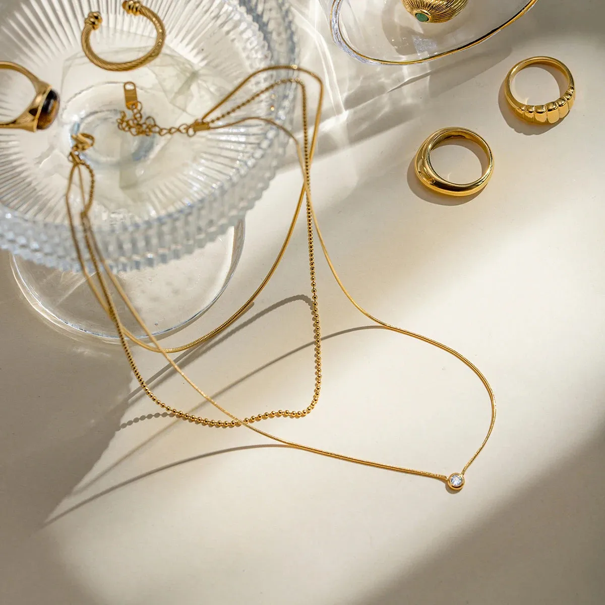 Elegant Three-Layer Y Shaped Minimalist Light Chain Necklace
