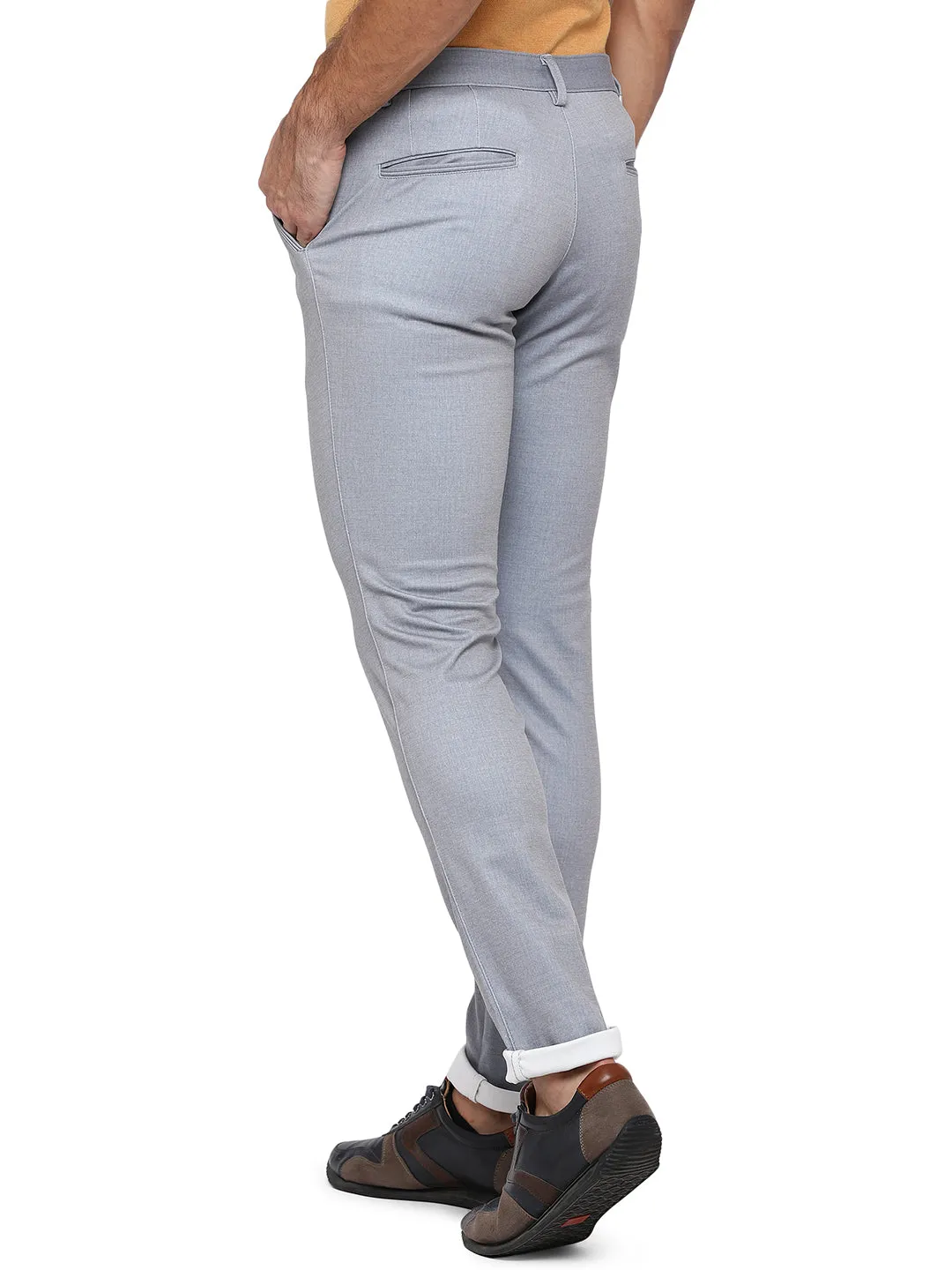 Forest Grey Solid Venice Fit Casual Trouser | JadeBlue