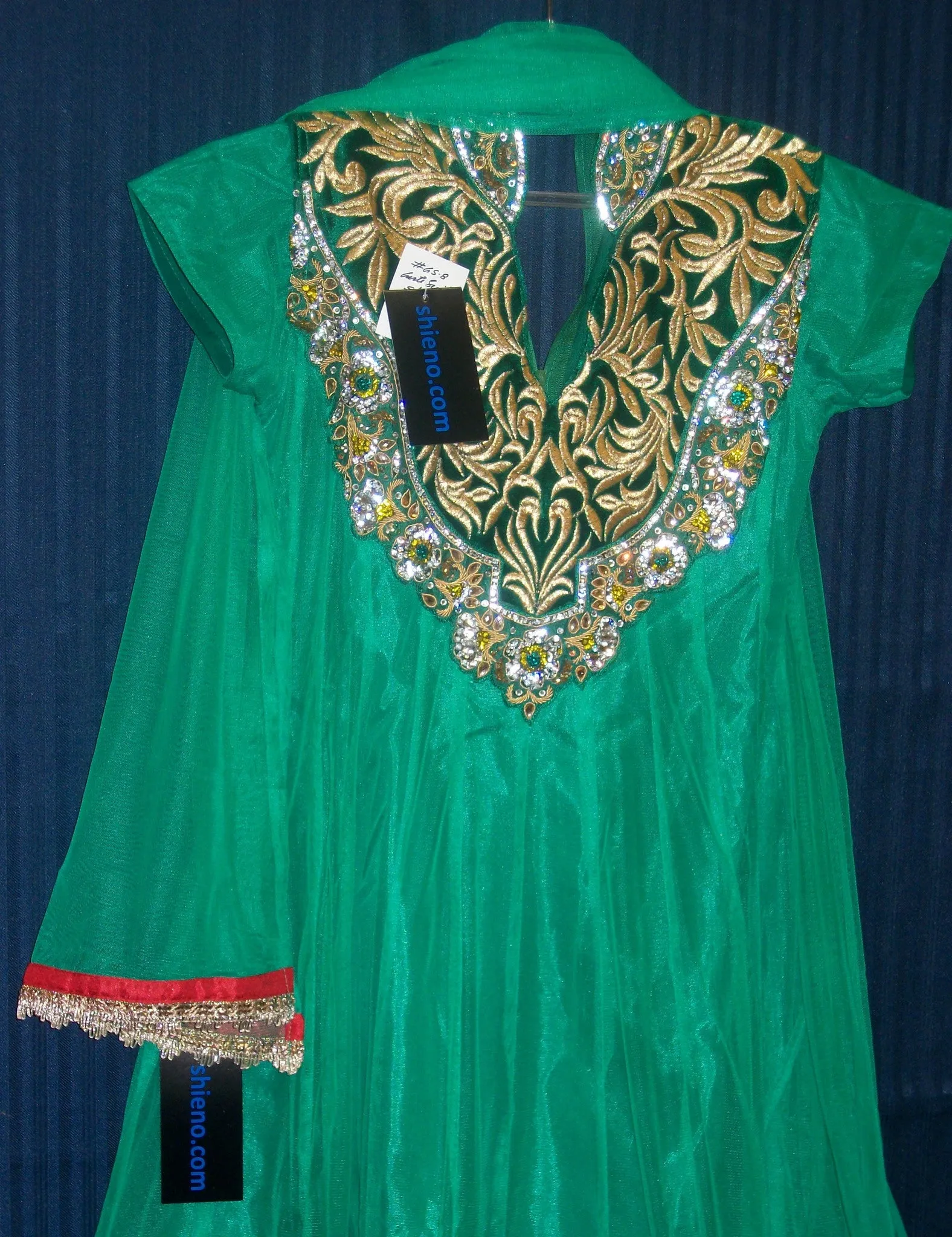 Girl’s 3983 Green Anarkali Churidar Salwar Kameez Shieno