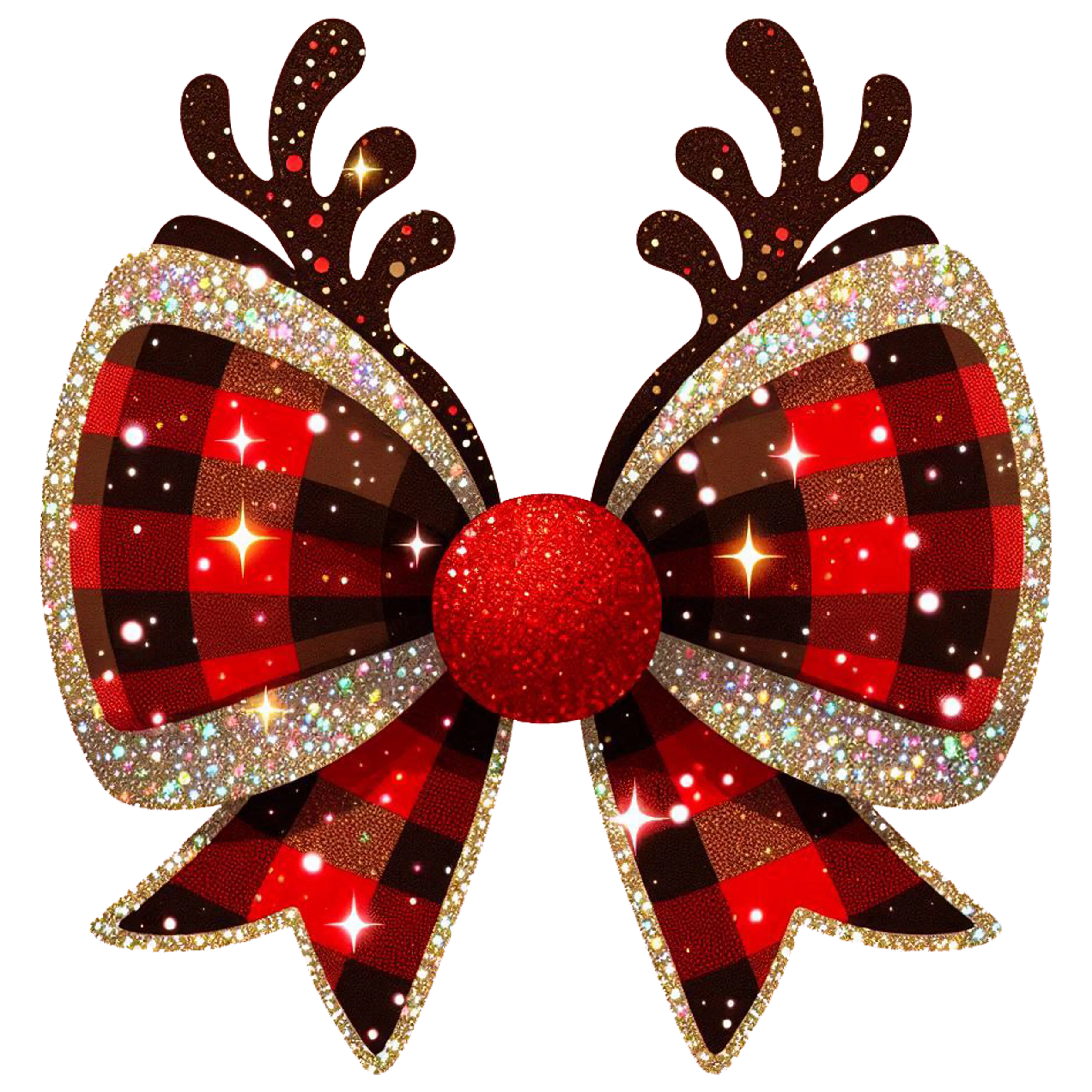 Heat transfer, faux glitter Christmas bow, press and peel, made to order