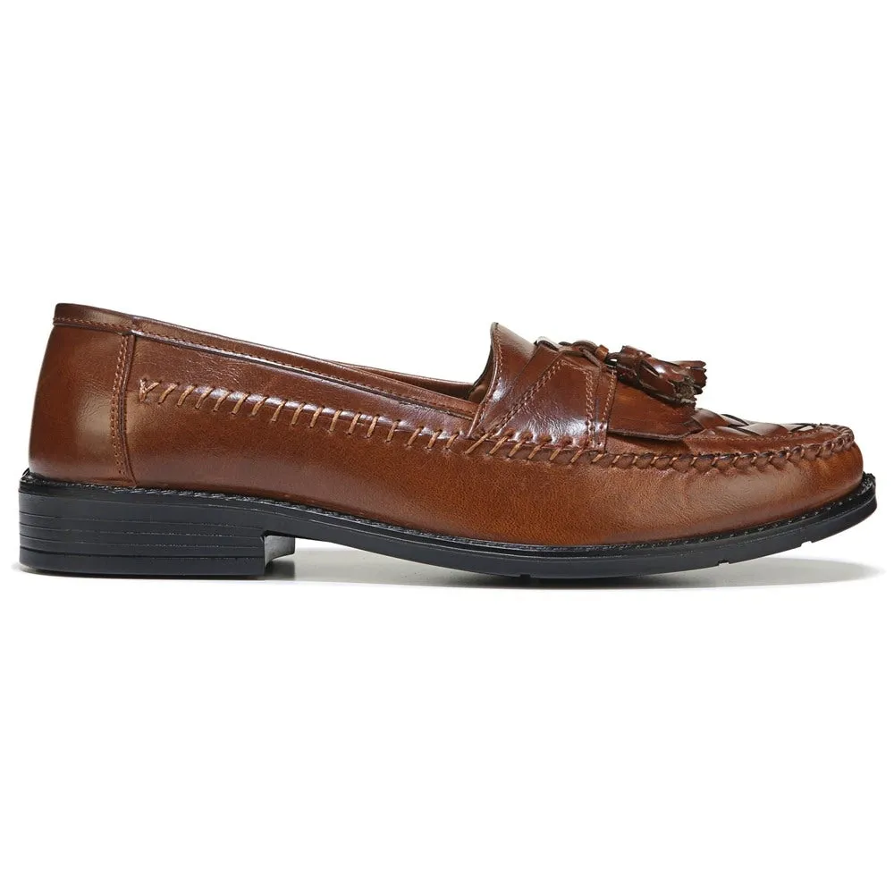 Herman Men's Medium/Wide Deer Stags Loafers, Cognac