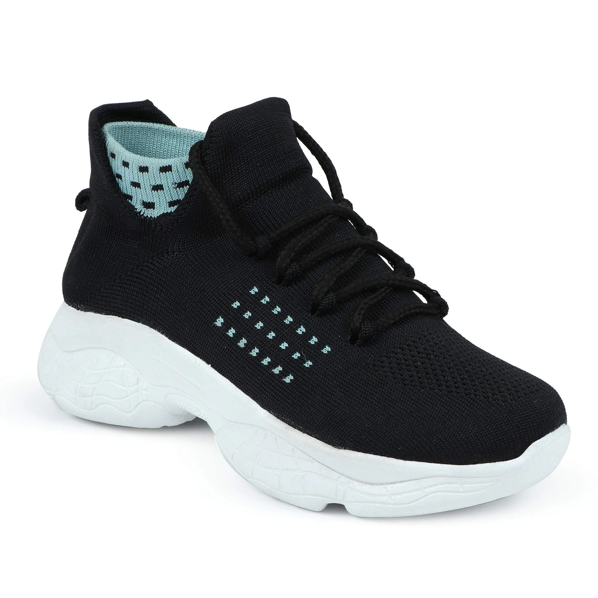 HimQuen Girl's Walking Running Training & Gym Lightweight Comfortable Shoe for Women/Girl's Black Size 6