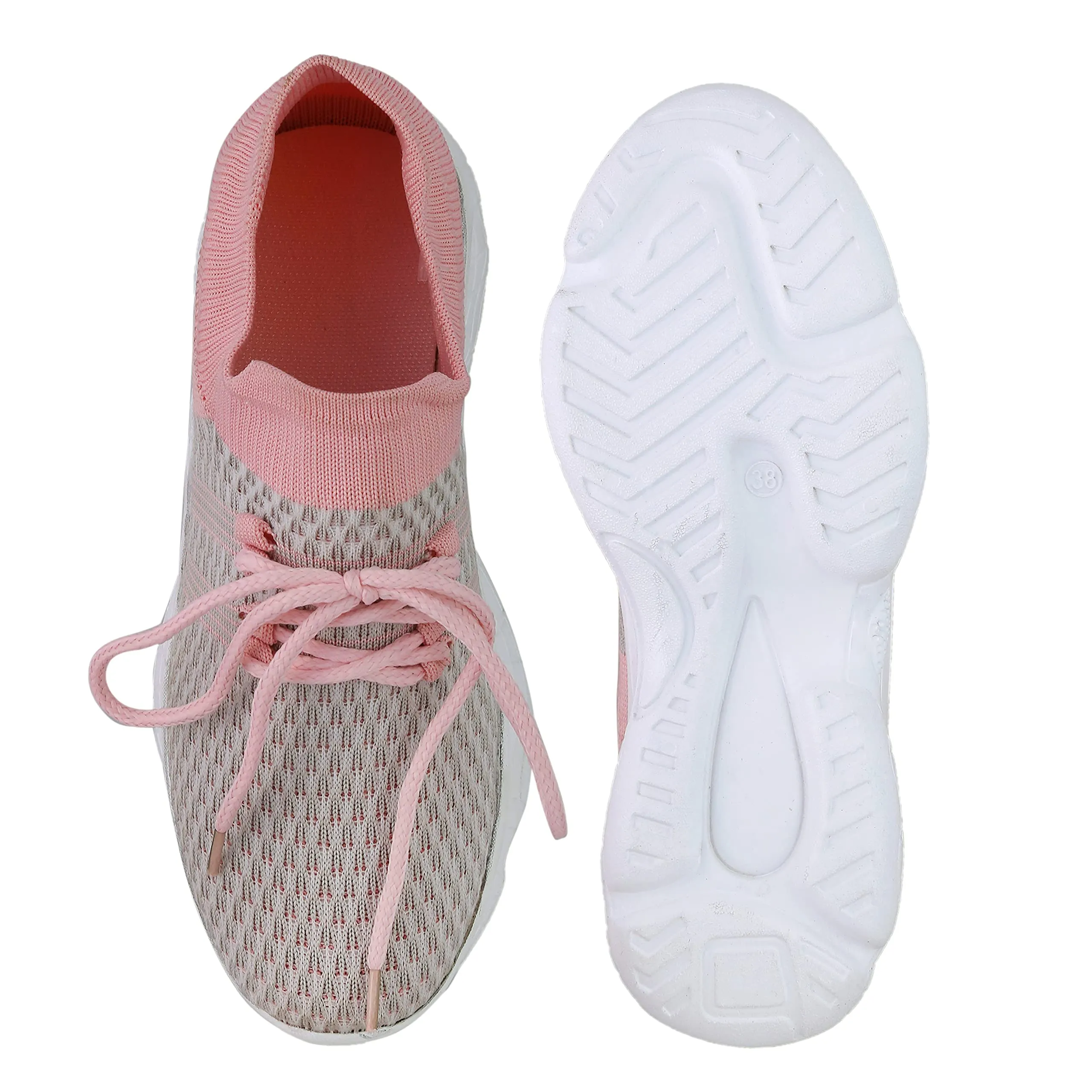 HimQuen Girl's Walking Running Training & Gym Lightweight Comfortable Shoe for Women/Girl's Pink