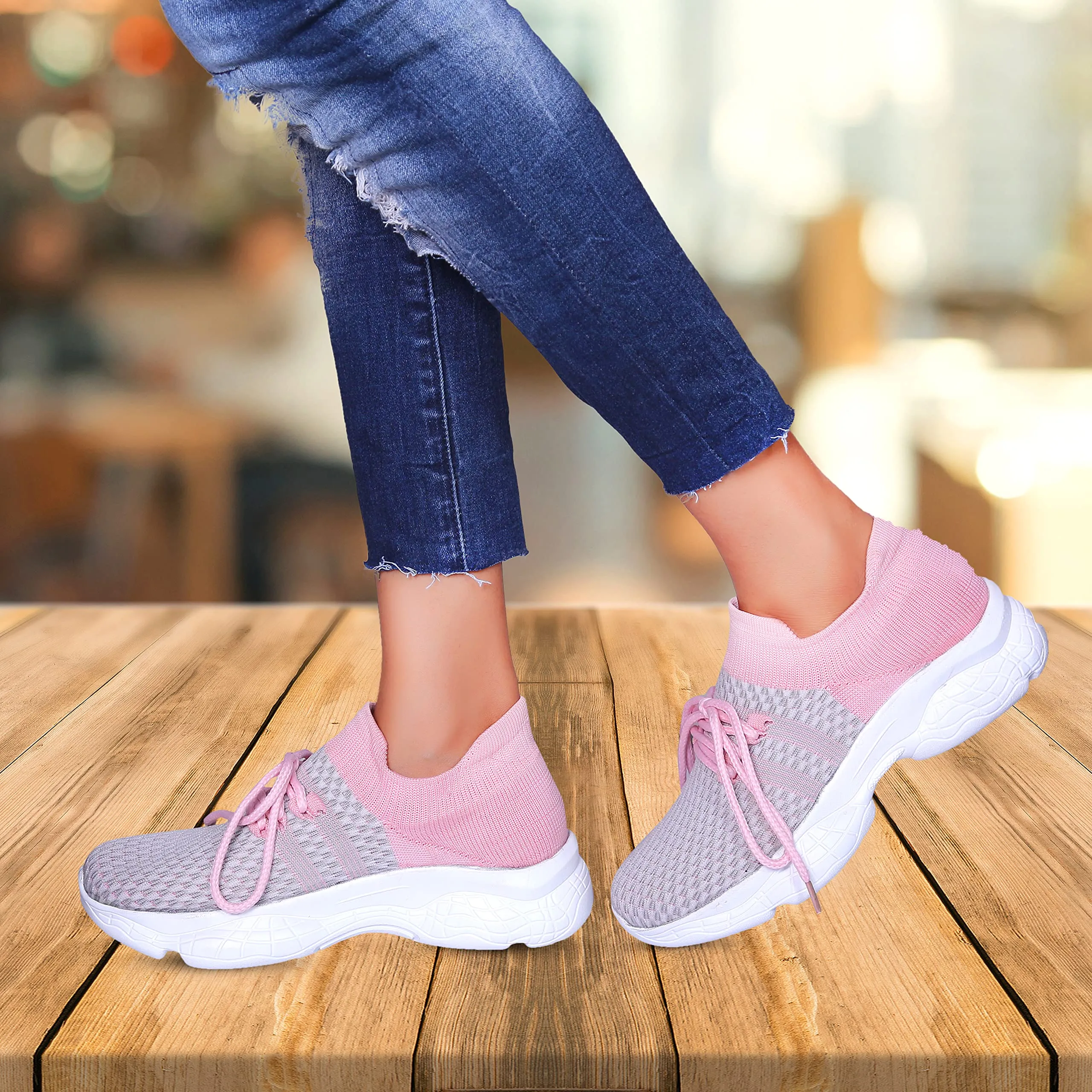 HimQuen Girl's Walking Running Training & Gym Lightweight Comfortable Shoe for Women/Girl's Pink