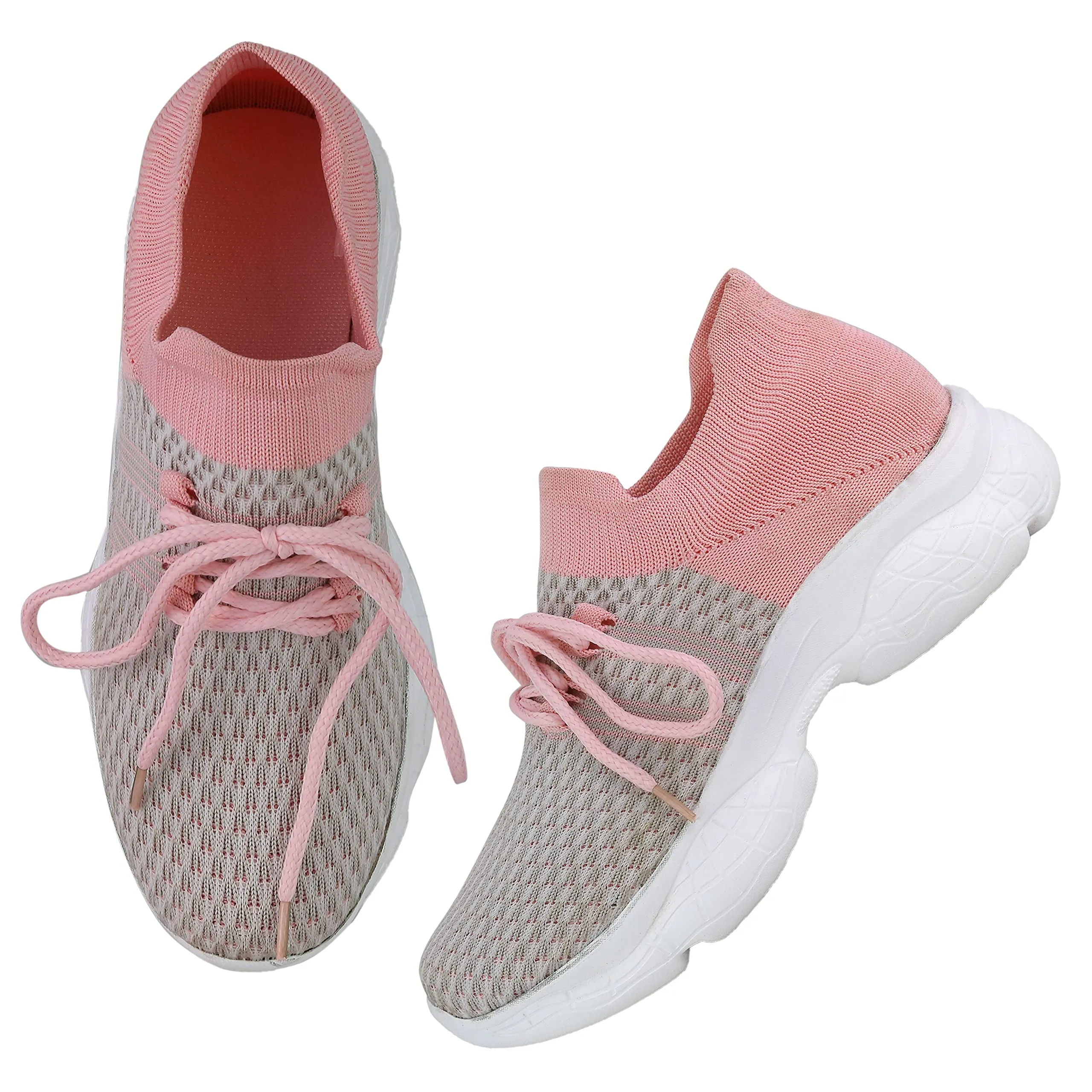 HimQuen Girl's Walking Running Training & Gym Lightweight Comfortable Shoe for Women/Girl's Pink