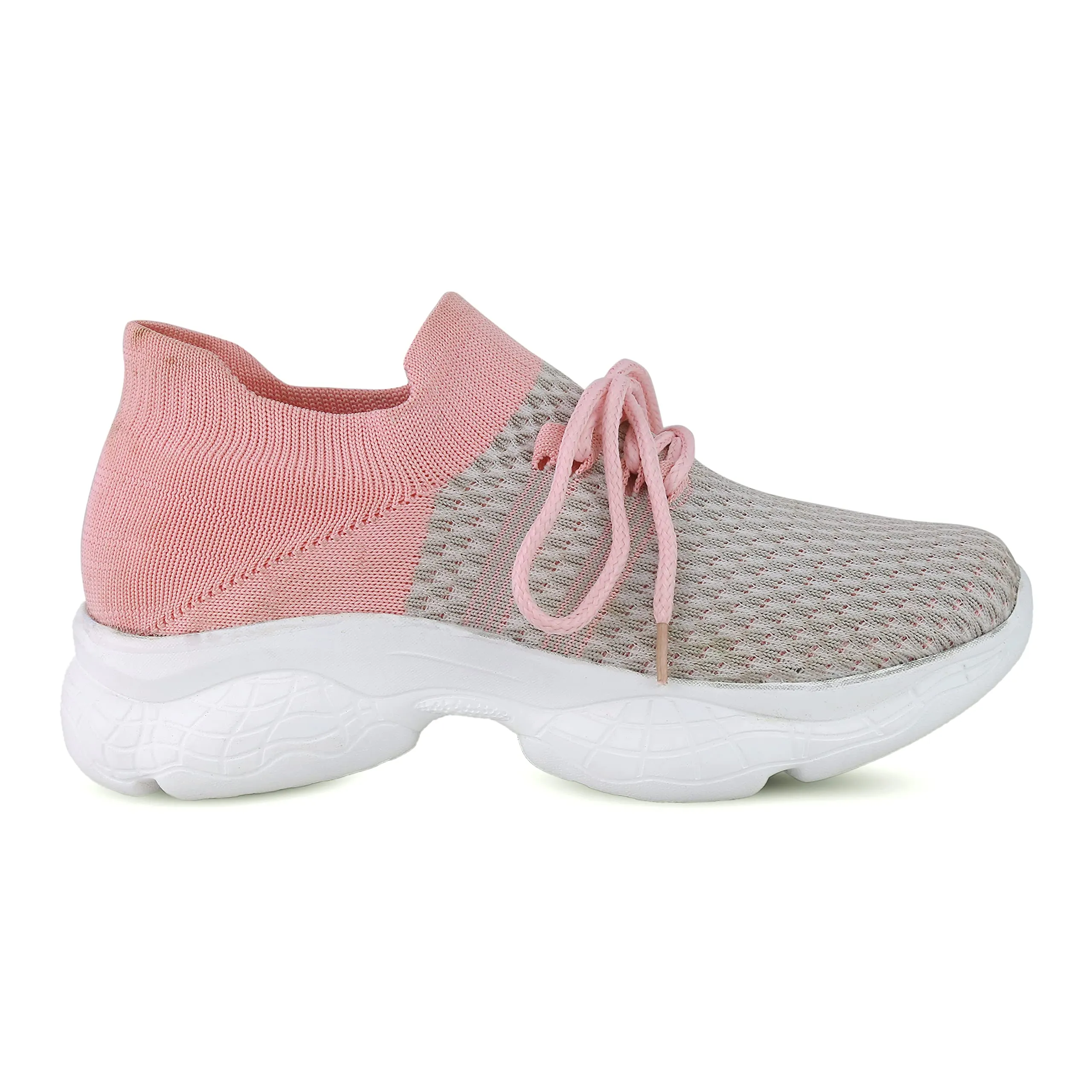 HimQuen Girl's Walking Running Training & Gym Lightweight Comfortable Shoe for Women/Girl's Pink