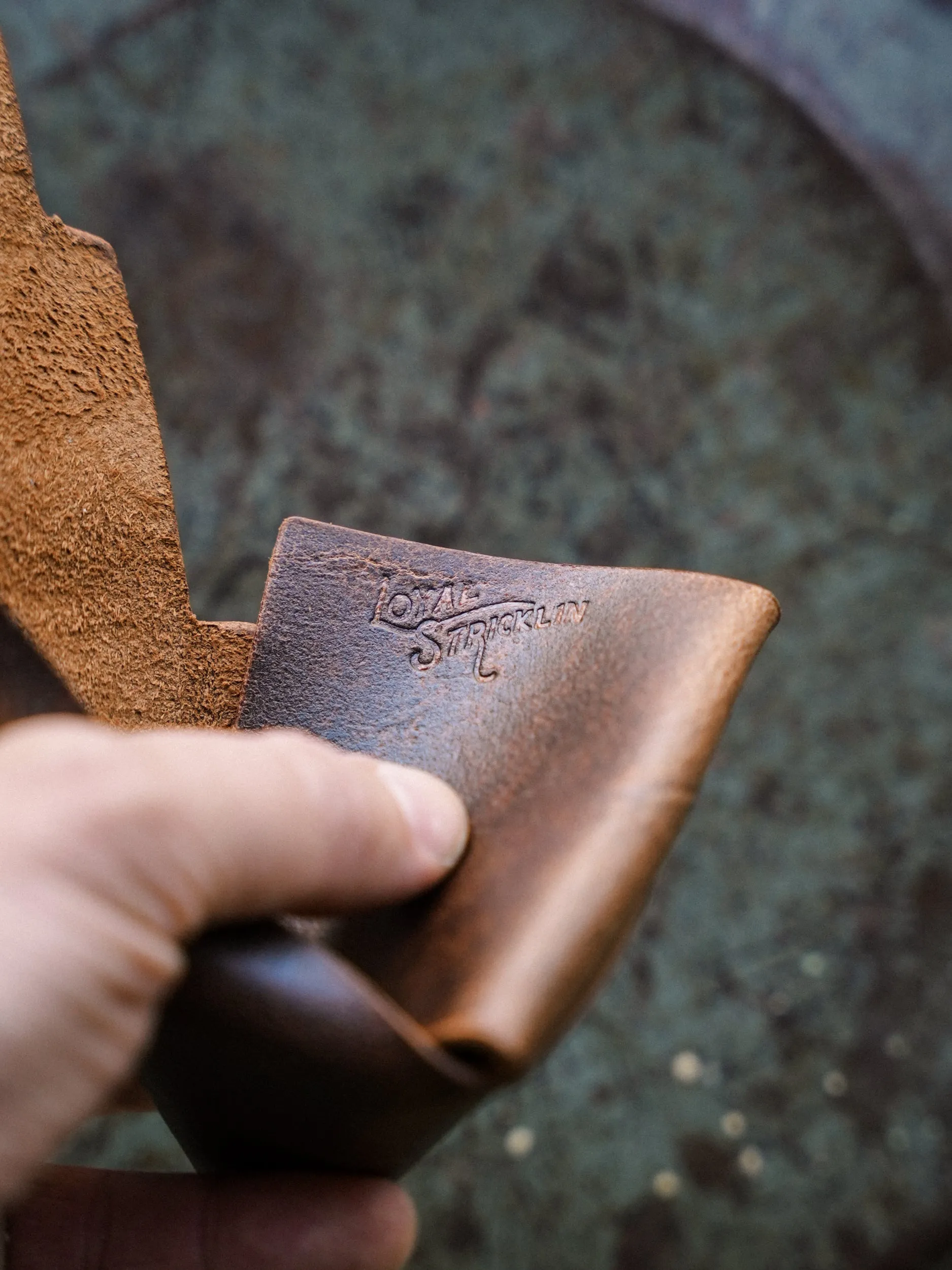 Johnny Wallet - CF Stead Waxed Flesh-out Suede