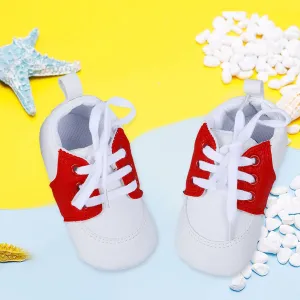 Lace-Up Stylish Leather Sneaker Shoes - Red