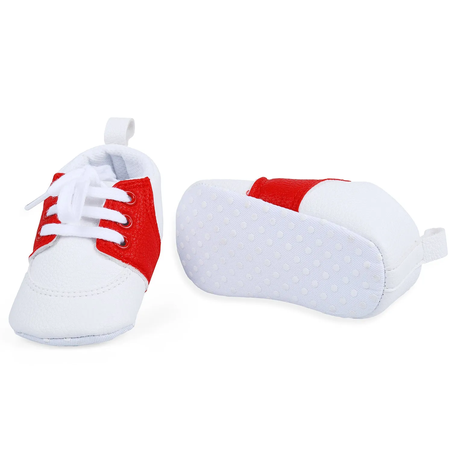 Lace-Up Stylish Leather Sneaker Shoes - Red
