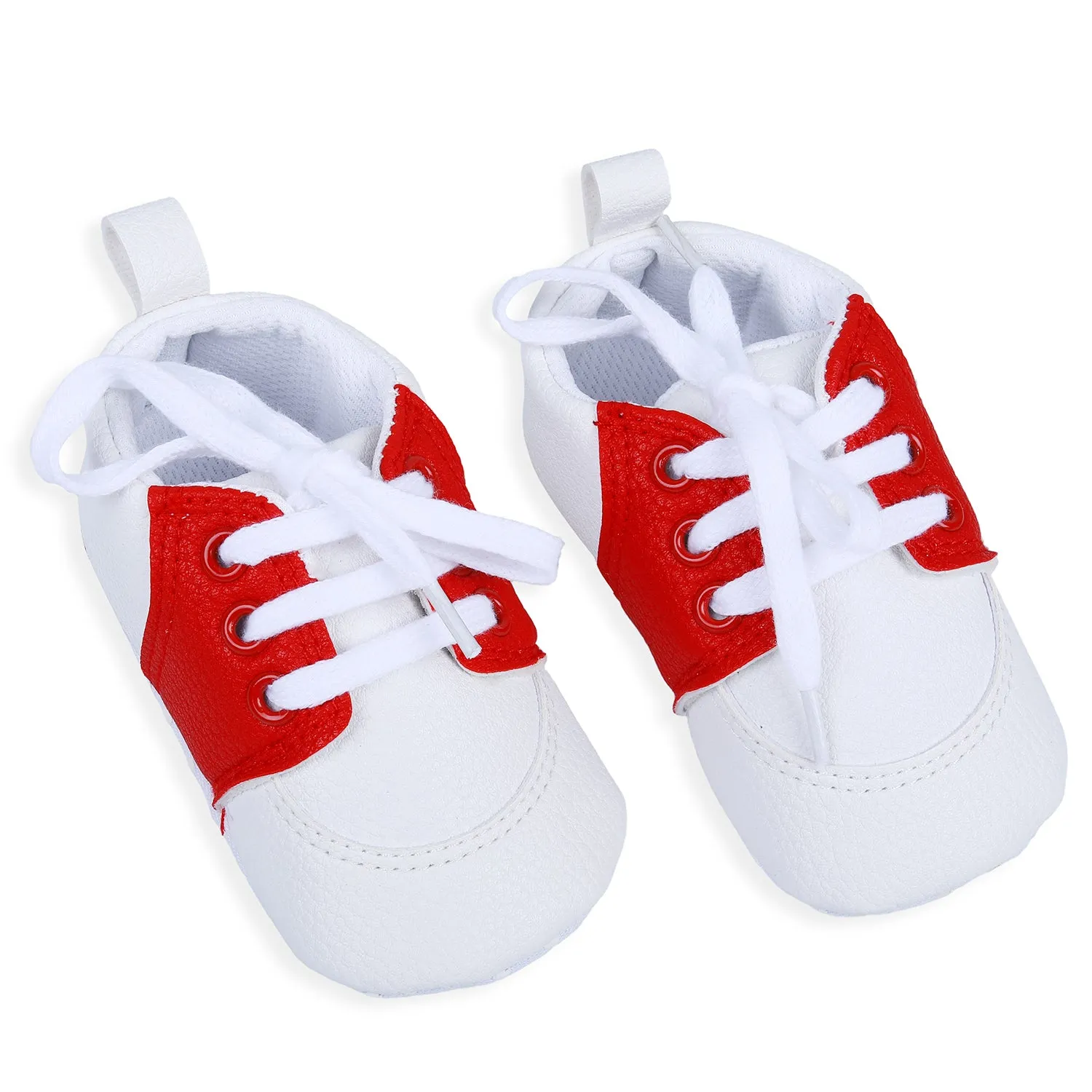 Lace-Up Stylish Leather Sneaker Shoes - Red