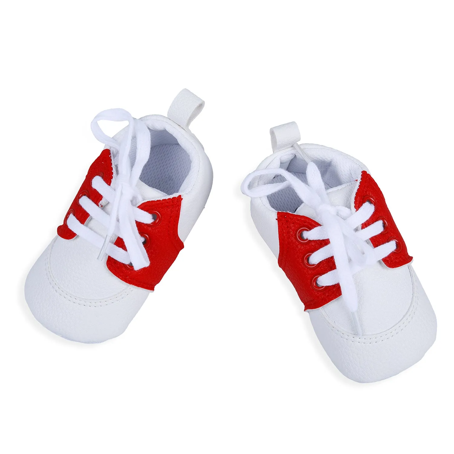 Lace-Up Stylish Leather Sneaker Shoes - Red