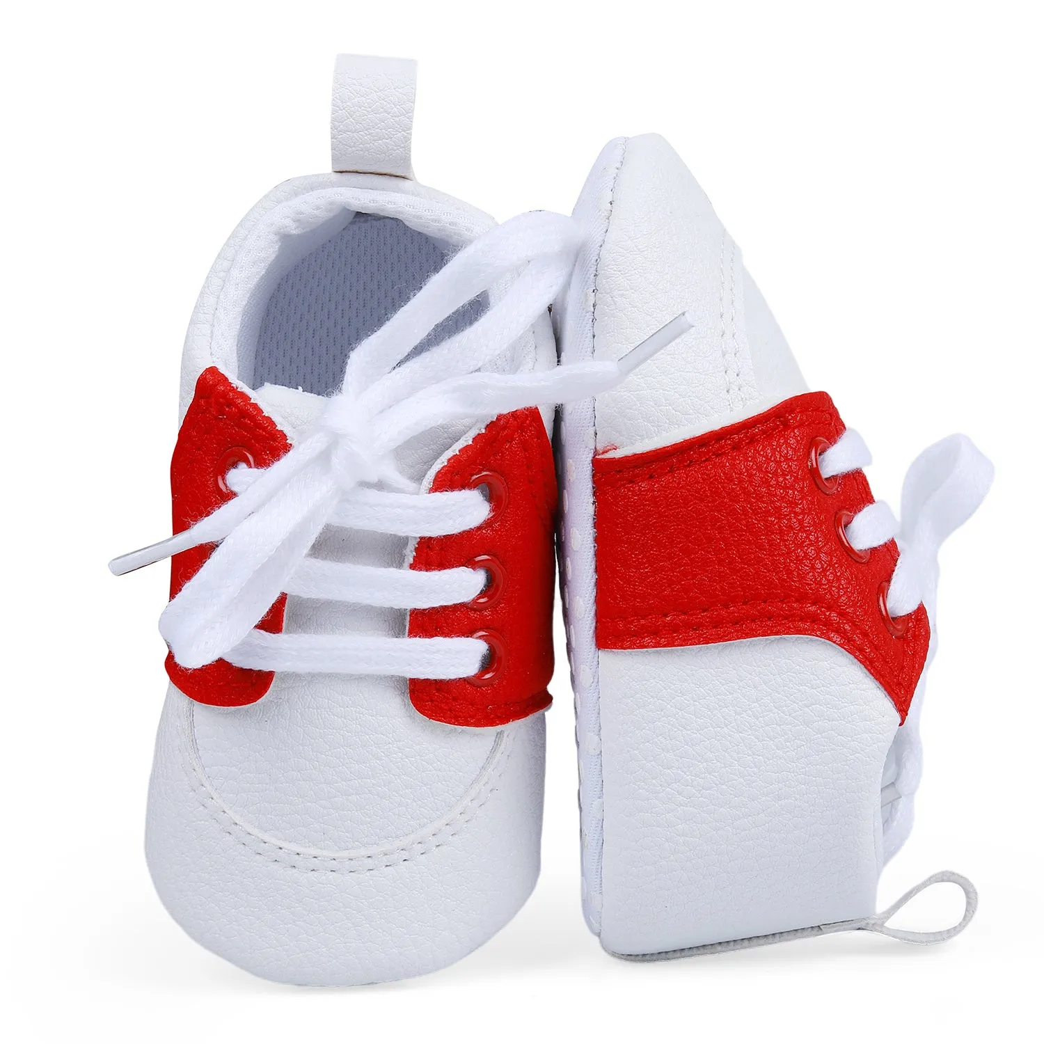 Lace-Up Stylish Leather Sneaker Shoes - Red