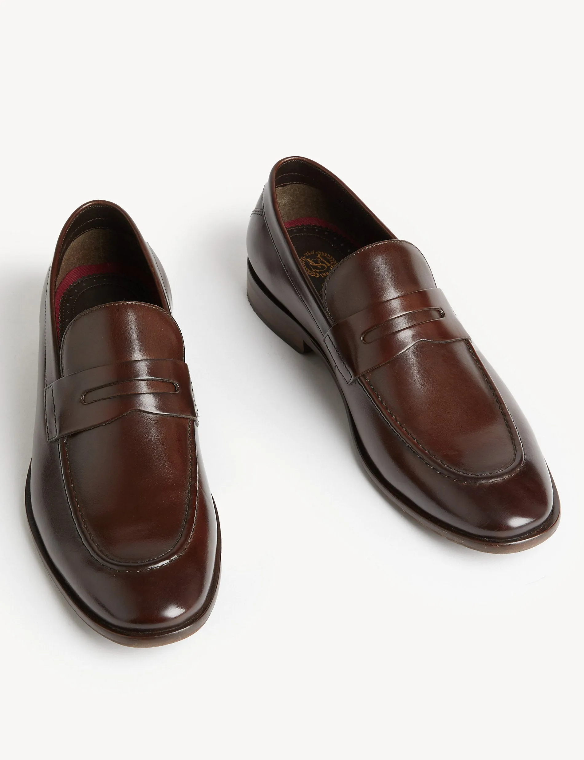 Marks & Spencer leather slip-ons, brown